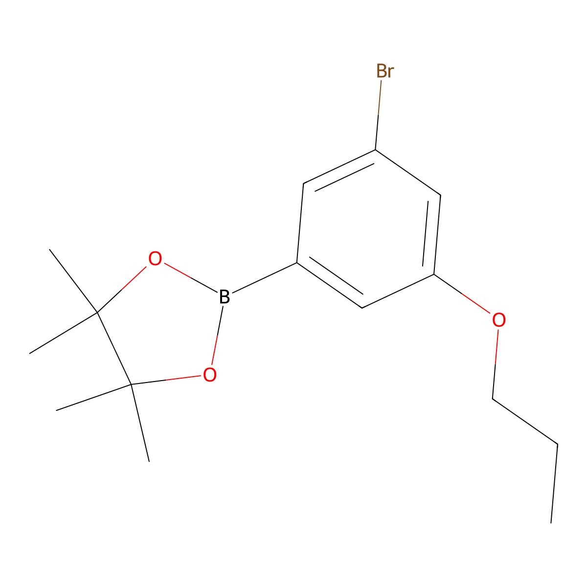 2-(3-Bromo-5-propoxyphenyl)-4,4,5,5-tetramethyl-1,3,2-dioxaborolane molecular structure, CAS 1218790-36-3