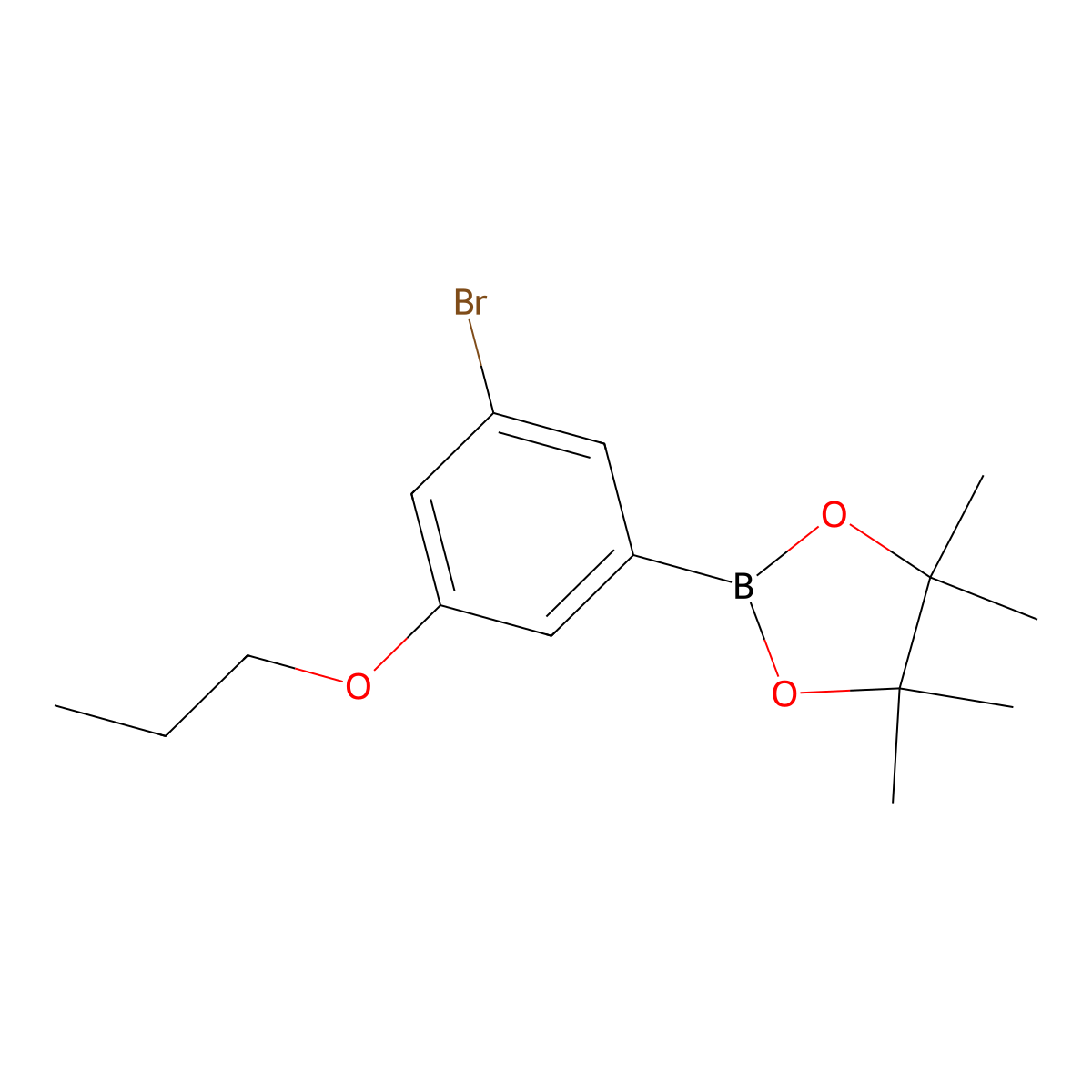 2-(3-Bromo-5-propoxyphenyl)-4,4,5,5-tetramethyl-1,3,2-dioxaborolane molecular structure, CAS 1218790-36-3