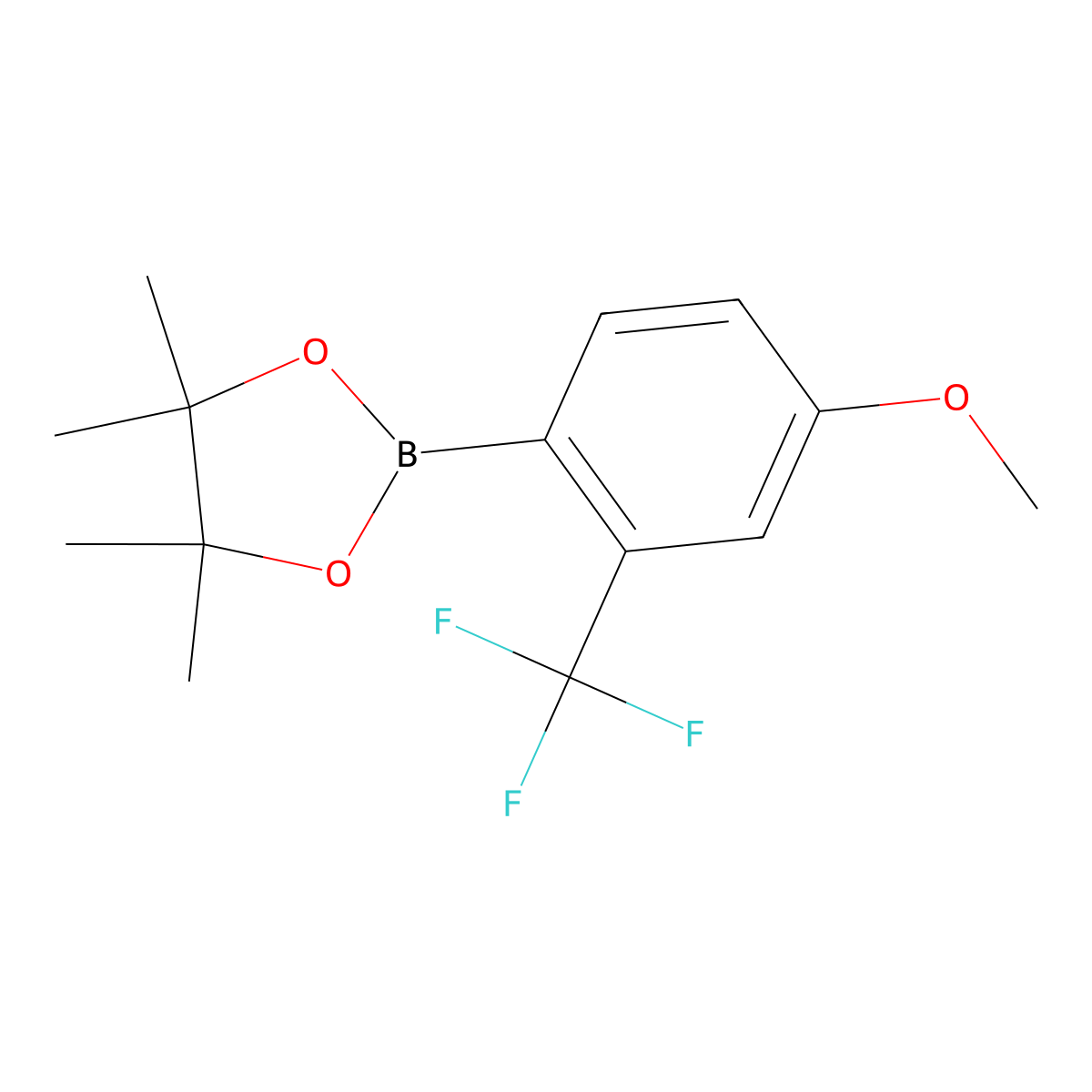 2-(4-Methoxy-2-(trifluoromethyl)phenyl)-4,4,5,5-tetramethyl-1,3,2-dioxaborolane molecular structure, CAS 1218790-37-4
