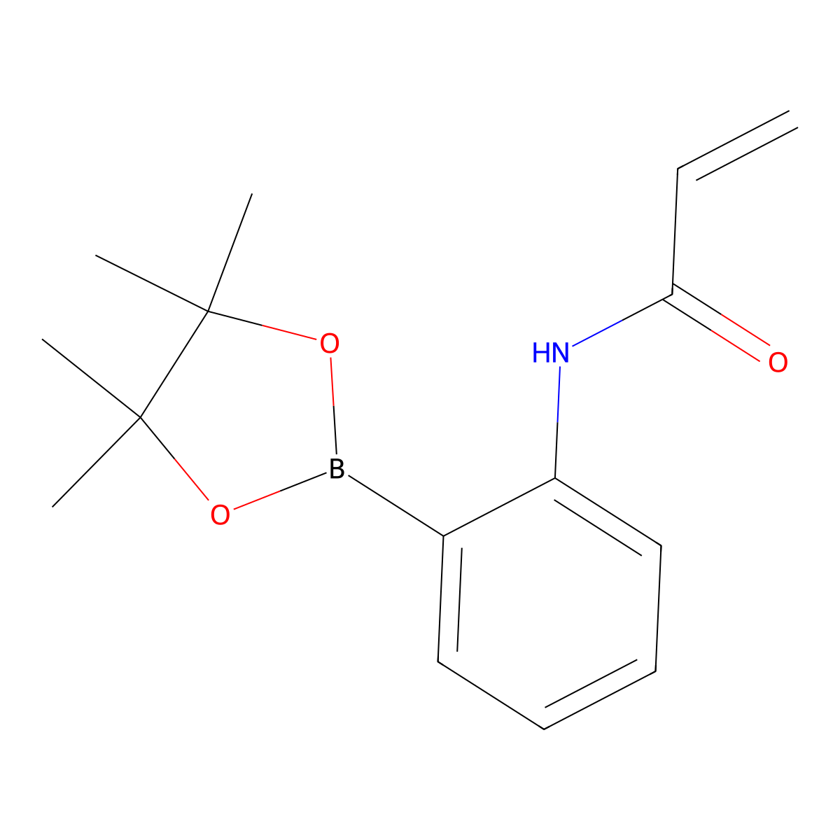N-(2-(4,4,5,5-Tetramethyl-1,3,2-dioxaborolan-2-yl)phenyl)acrylamide molecular structure, CAS 1218790-42-1