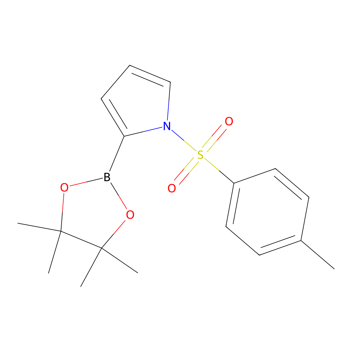 2-(4,4,5,5-Tetramethyl-1,3,2-dioxaborolan-2-yl)-1-tosyl-1H-pyrrole molecular structure, CAS 1218790-43-2