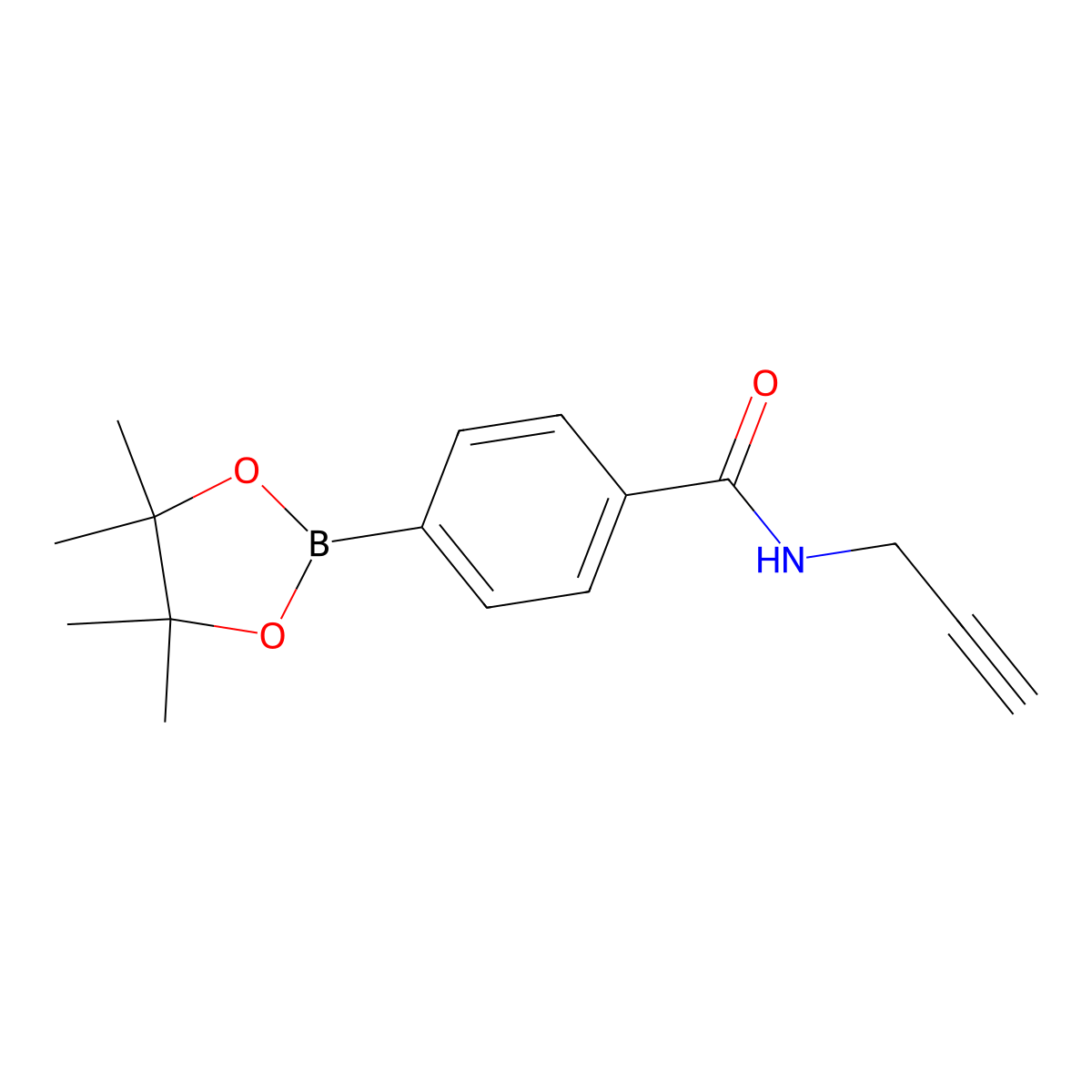 N-(prop-2-yn-1-yl)-4-(tetramethyl-1,3,2-dioxaborolan-2-yl)benzamide molecular structure, CAS 1218790-49-8