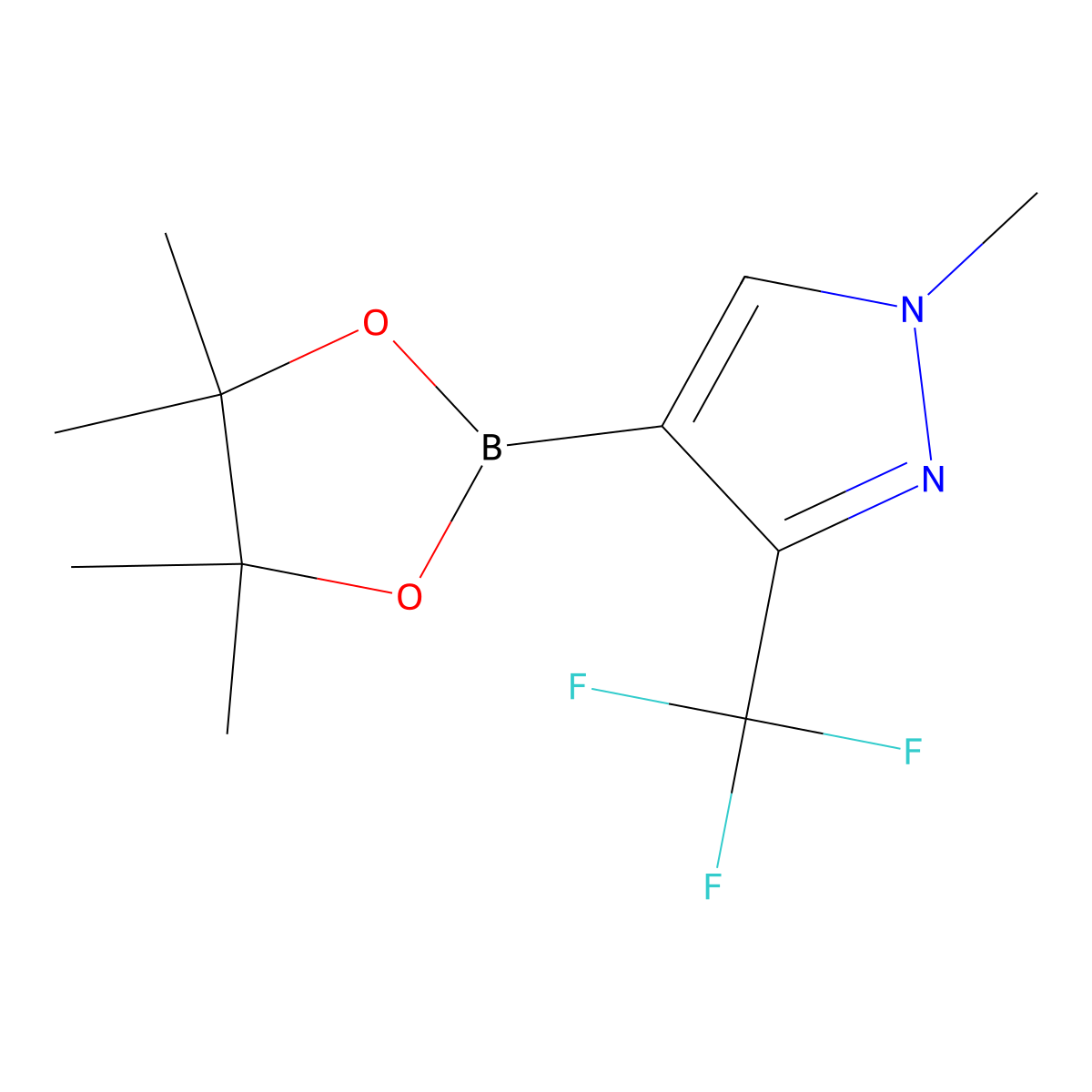 1-Methyl-4-(4,4,5,5-tetramethyl-1,3,2-dioxaborolan-2-yl)-3-(trifluoromethyl)-1H-pyrazole molecular structure, CAS 1218790-53-4
