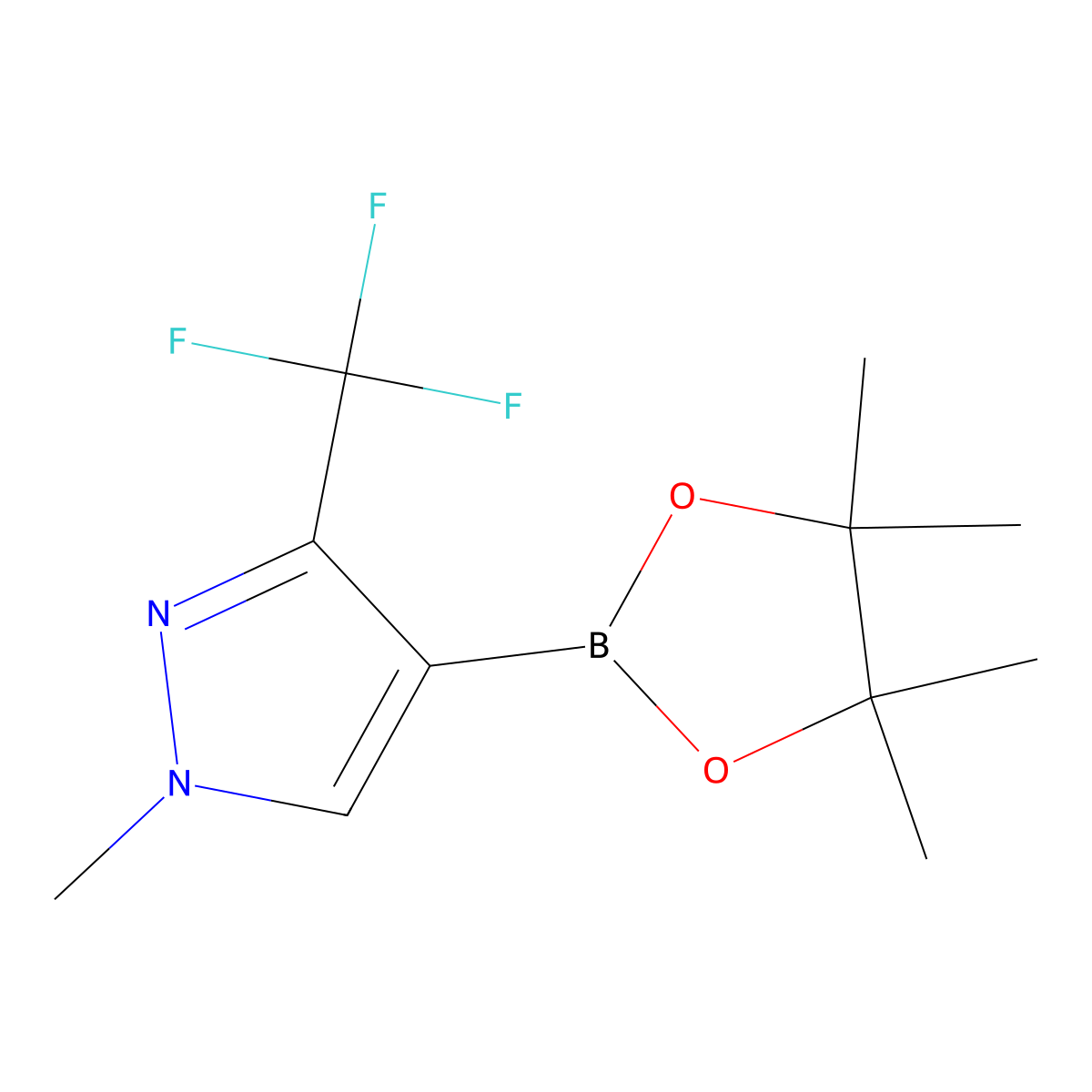 1-Methyl-4-(4,4,5,5-tetramethyl-1,3,2-dioxaborolan-2-yl)-3-(trifluoromethyl)-1H-pyrazole molecular structure, CAS 1218790-53-4