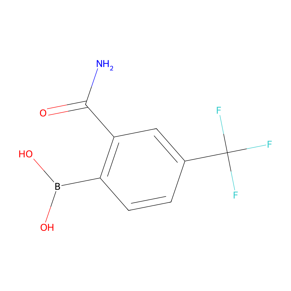 2-Carbamoyl-4-(trifluoromethyl)phenylboronic acid molecular structure, CAS 1218790-55-6