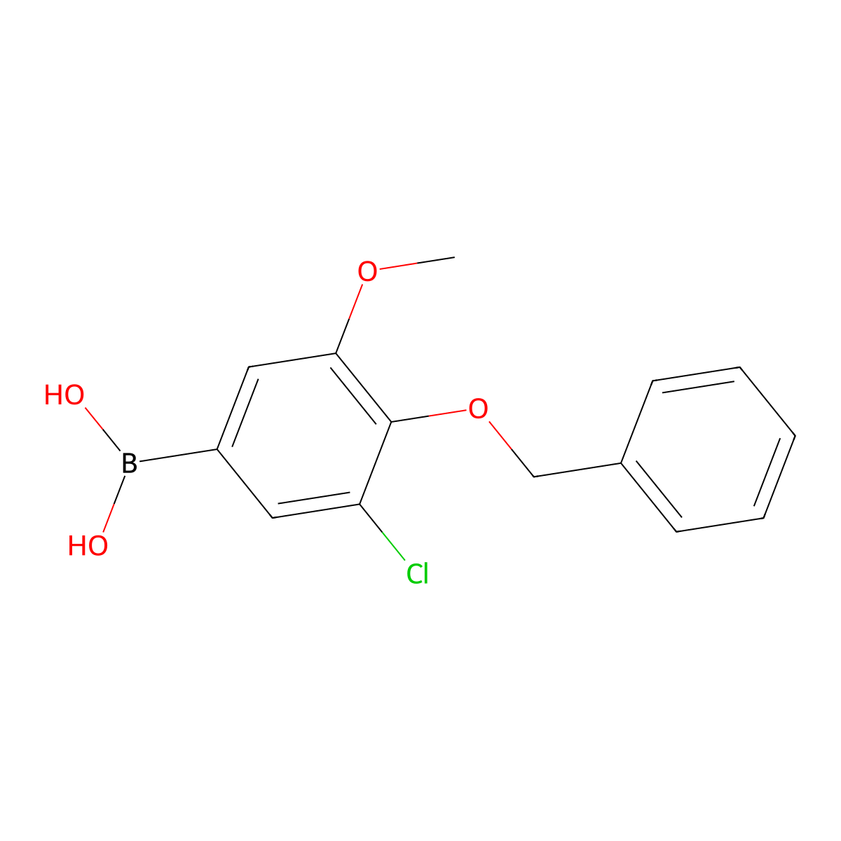 4-(Benzyloxy)-3-chloro-5-methoxyphenylboronic acid molecular structure, CAS 1218790-59-0