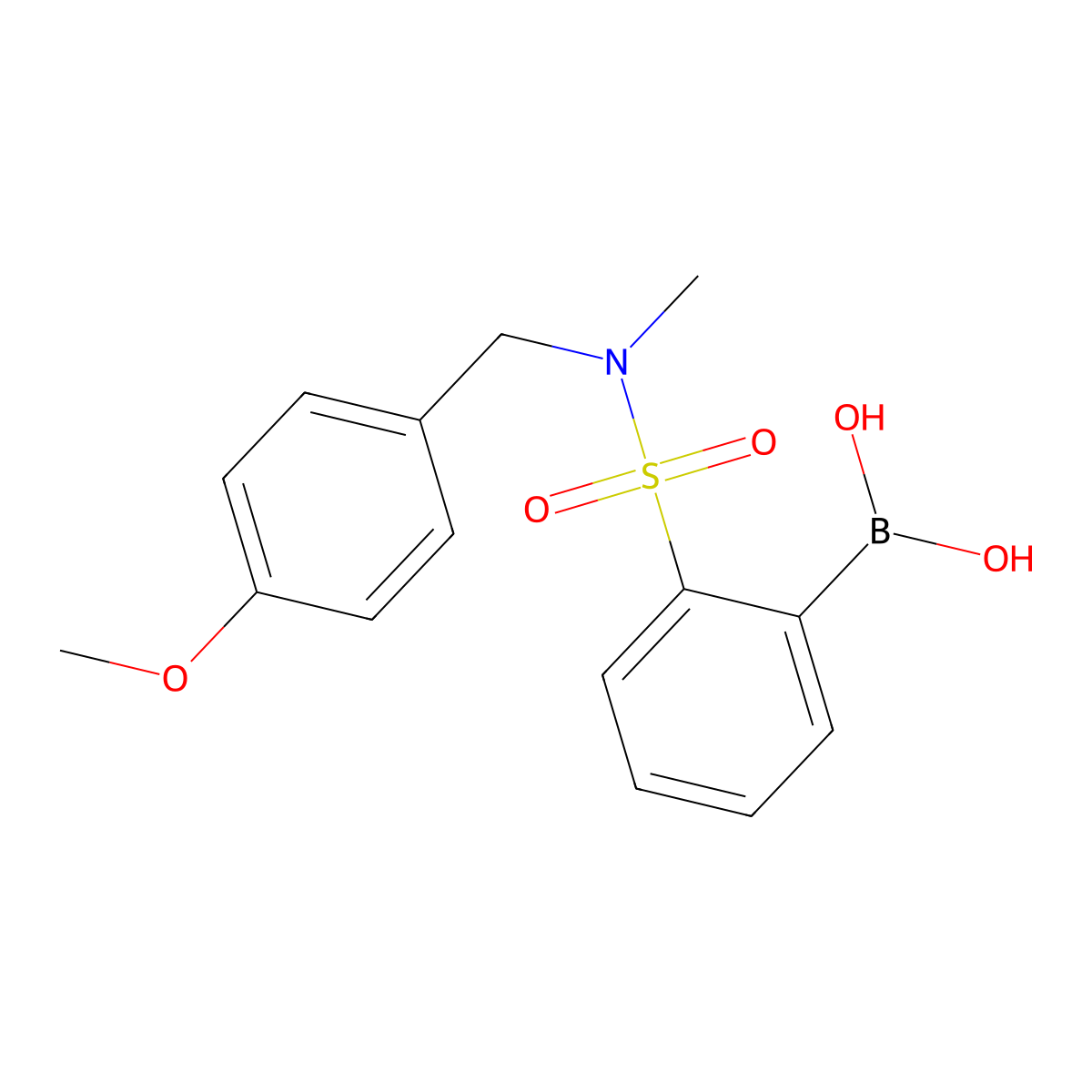 2-(N-(4-Methoxybenzyl)-N-methylsulfamoyl)phenylboronic acid molecular structure, CAS 1218790-60-3