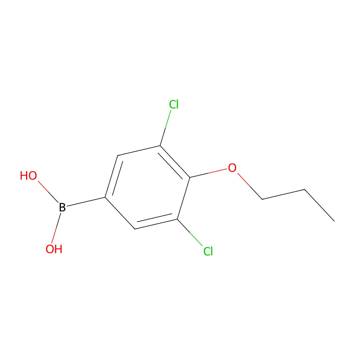 (3,5-Dichloro-4-propoxyphenyl)boronic acid molecular structure, CAS 1218790-61-4