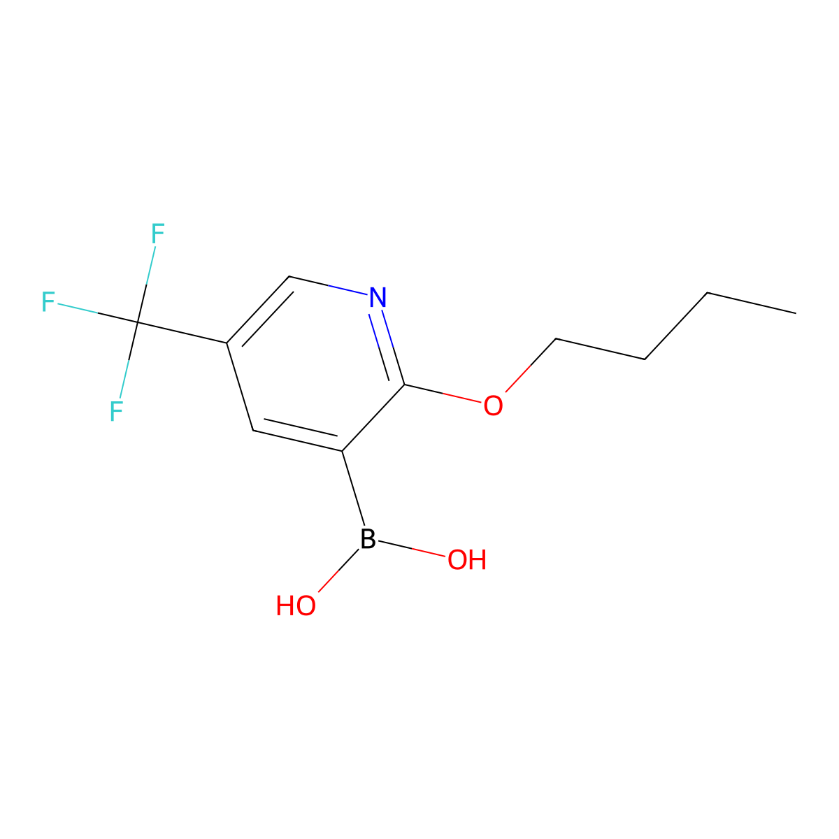 2-Butoxy-5-(trifluoromethyl)pyridine-3-boronic acid molecular structure, CAS 1218790-64-7