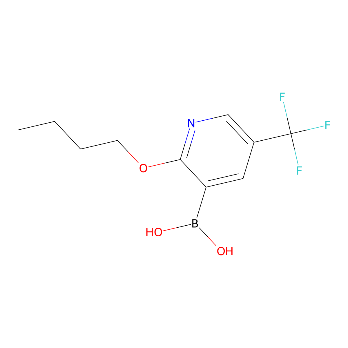 2-Butoxy-5-(trifluoromethyl)pyridine-3-boronic acid molecular structure, CAS 1218790-64-7