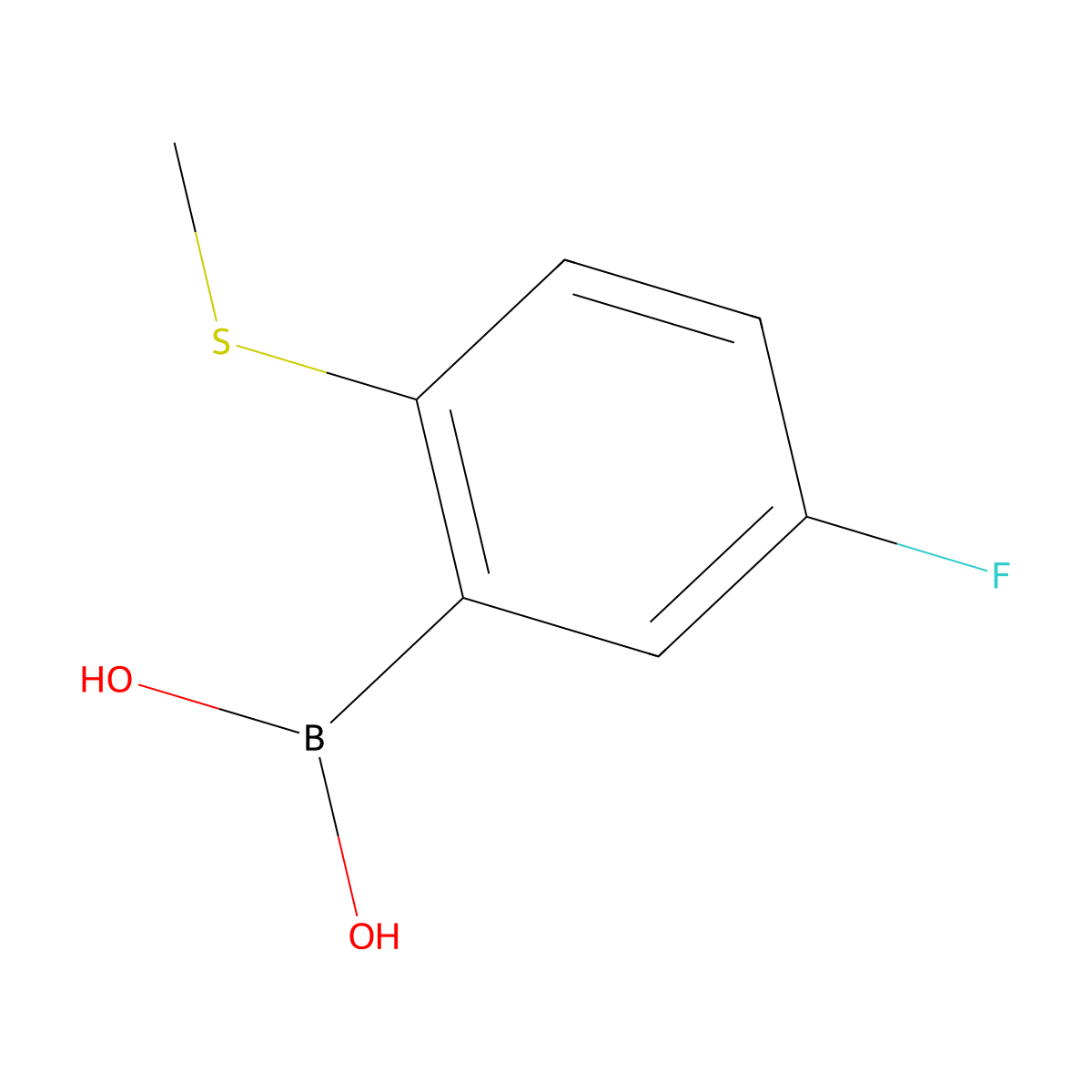 5-Fluoro-2-(methylthio)phenylboronic acid molecular structure, CAS 1218790-65-8