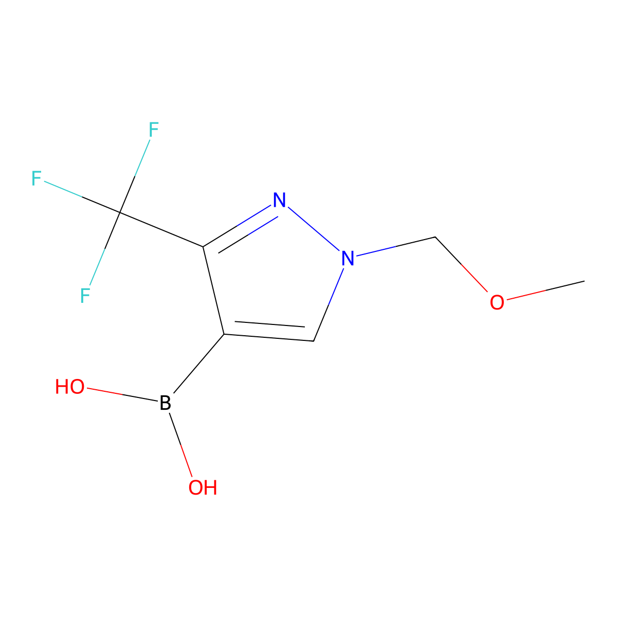 (1-(Methoxymethyl)-3-(trifluoromethyl)-1H-pyrazol-4-yl)boronic acid molecular structure, CAS 1218790-73-8