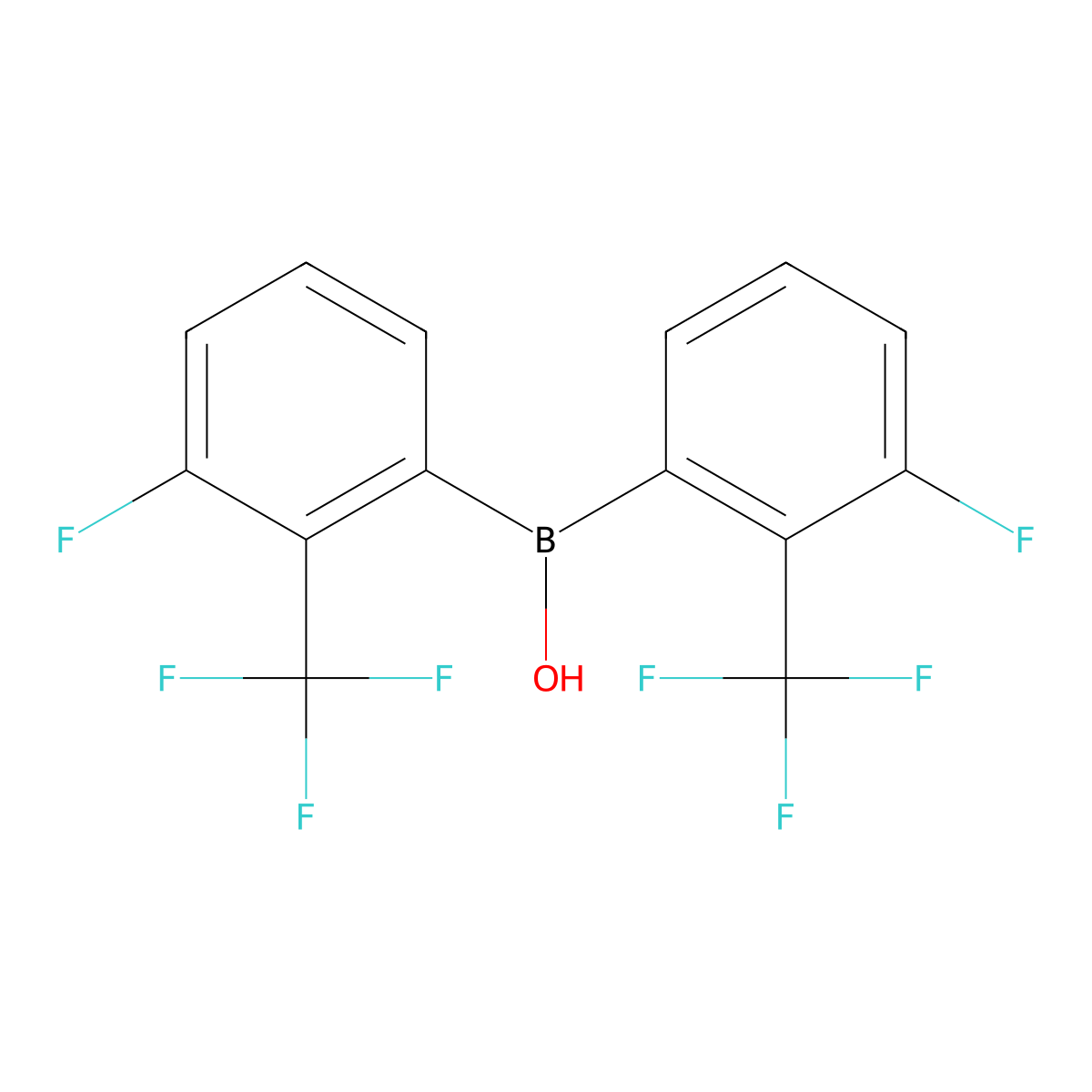 Bis(3-fluoro-2-(trifluoromethyl)phenyl)(hydroxy)borane molecular structure, CAS 1218790-74-9