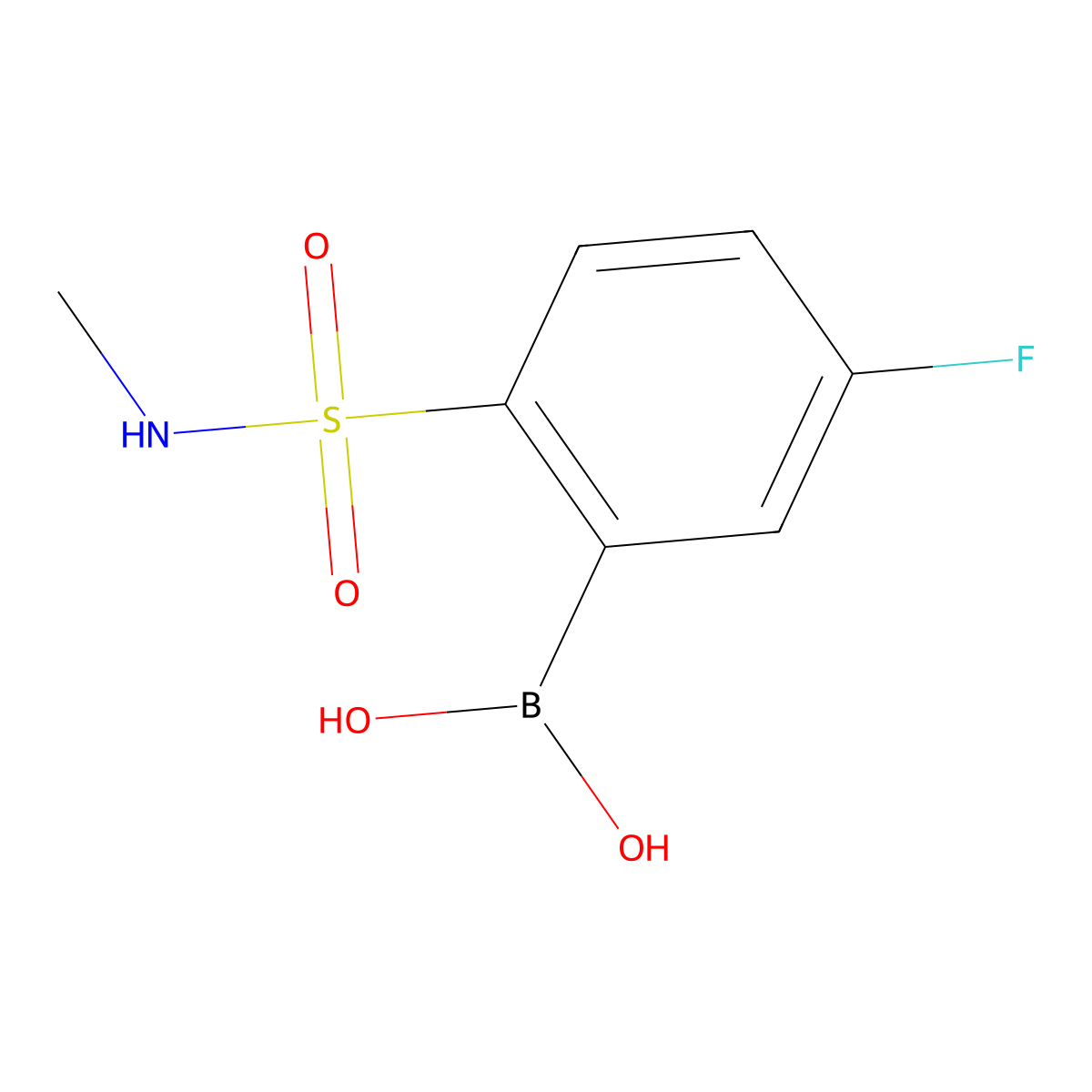(5-Fluoro-2-(N-methylsulfamoyl)phenyl)boronic acid molecular structure, CAS 1218790-75-0