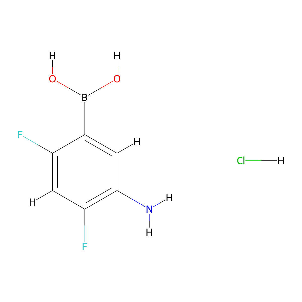 5-Amino-2,4-difluorophenylboronic acid hydrochloride molecular structure, CAS 1218790-76-1