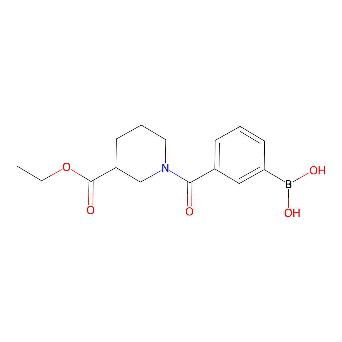 (3-(3-(Ethoxycarbonyl)piperidine-1-carbonyl)phenyl)boronic acid molecular structure, CAS 1218790-81-8