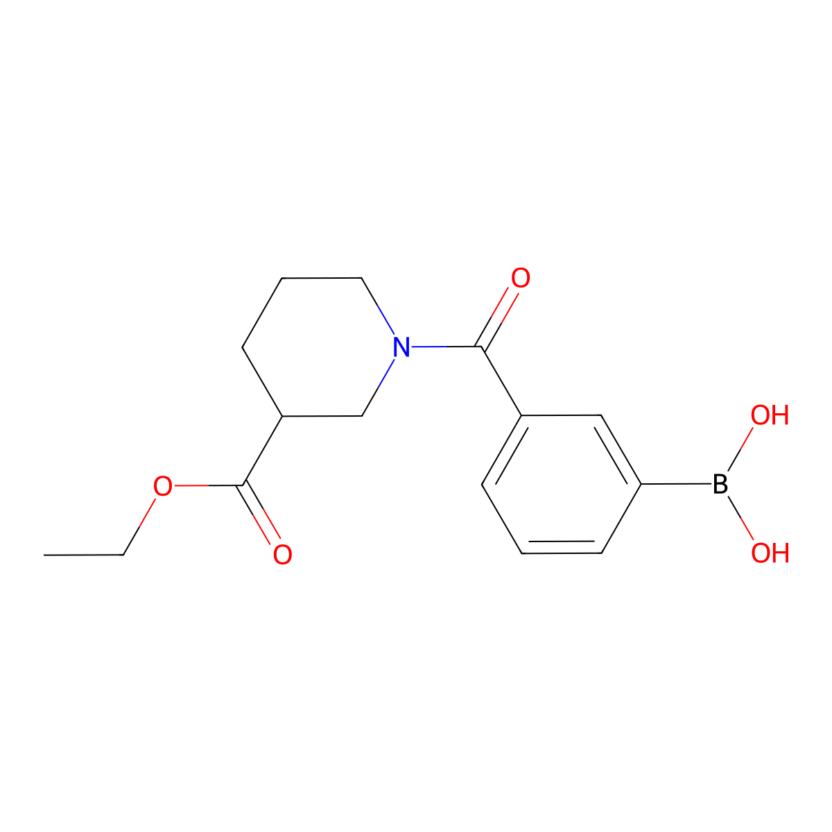 (3-(3-(Ethoxycarbonyl)piperidine-1-carbonyl)phenyl)boronic acid molecular structure, CAS 1218790-81-8