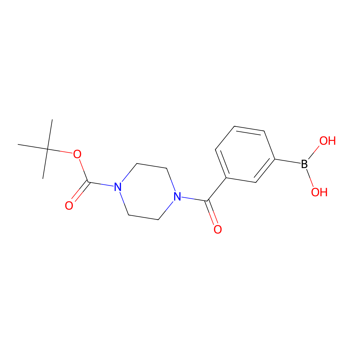 (3-(4-(tert-Butoxycarbonyl)piperazine-1-carbonyl)phenyl)boronic acid molecular structure, CAS 1218790-82-9