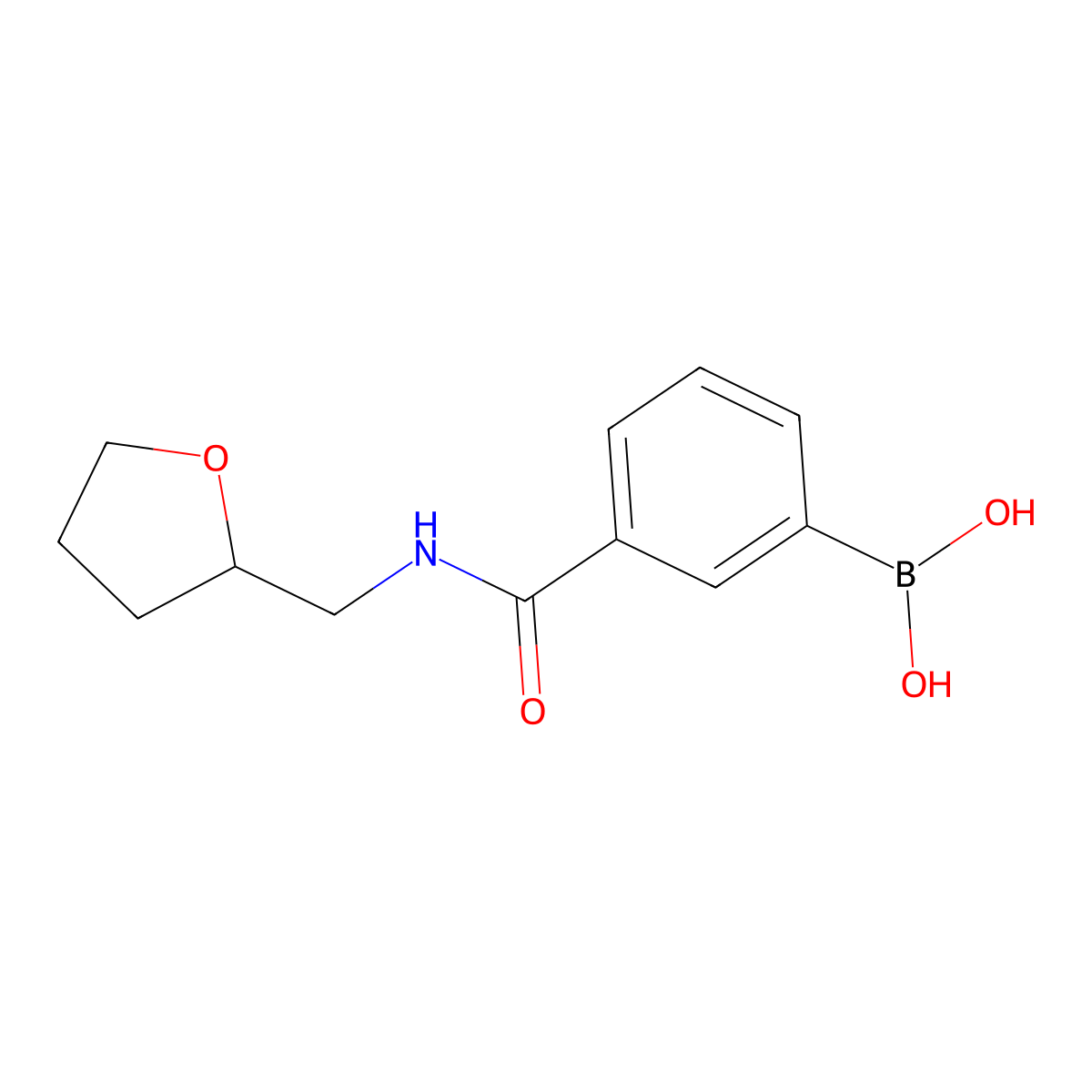 3-((Tetrahydrofuran-2-yl)methylcarbamoyl)phenylboronic acid molecular structure, CAS 1218790-83-0