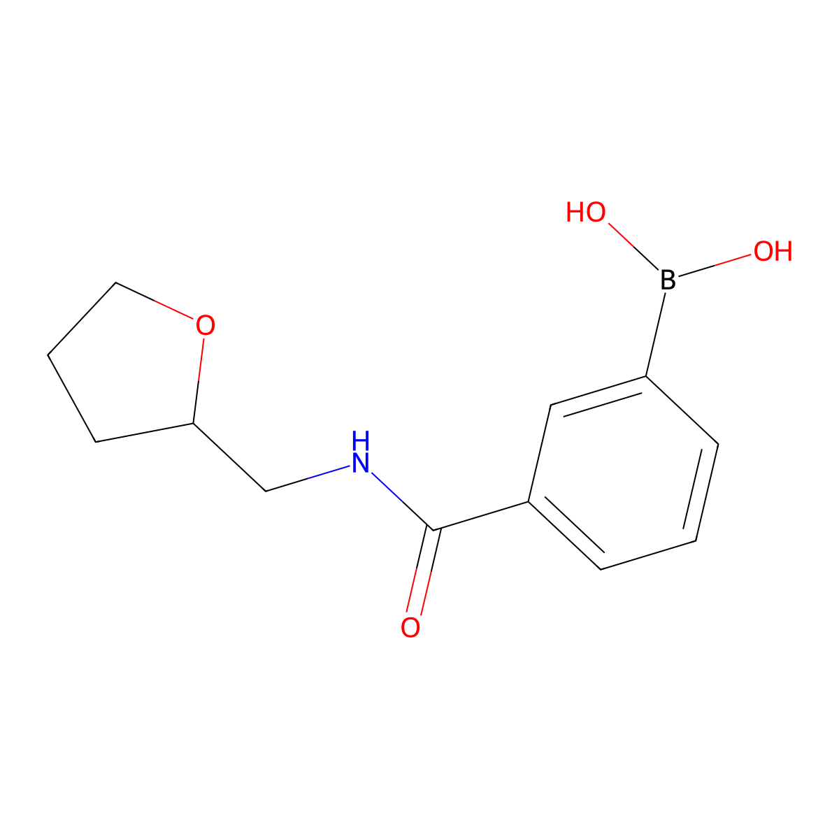 3-((Tetrahydrofuran-2-yl)methylcarbamoyl)phenylboronic acid molecular structure, CAS 1218790-83-0