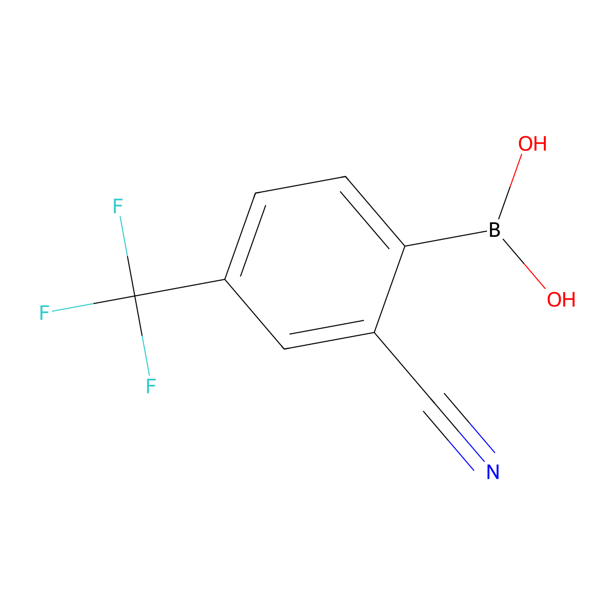 2-Cyano-4-(trifluoromethyl)phenylboronic acid molecular structure, CAS 1218790-84-1
