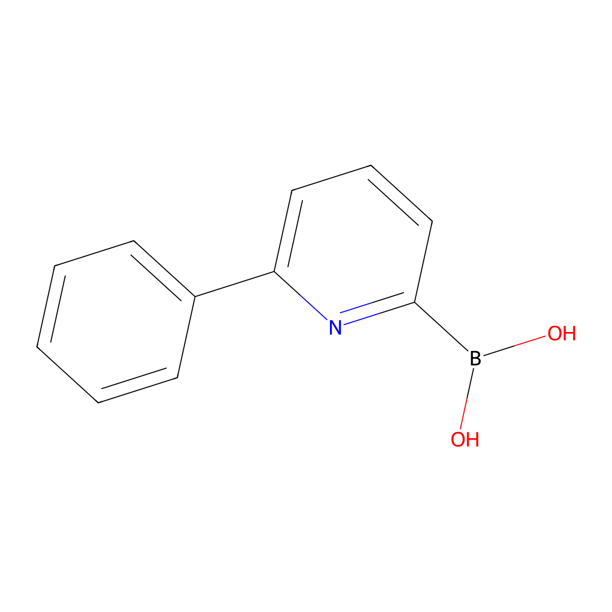 (6-Phenylpyridin-2-yl)boronic acid molecular structure, CAS 1218790-96-5