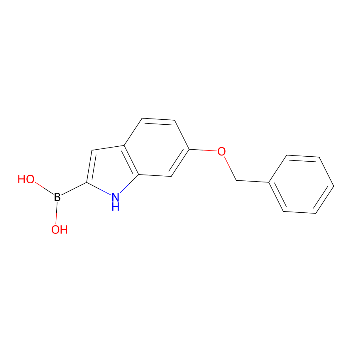 B-(6-(Phenylmethoxy)-1H-indol-2-yl)boronic acid molecular structure, CAS 1218790-97-6