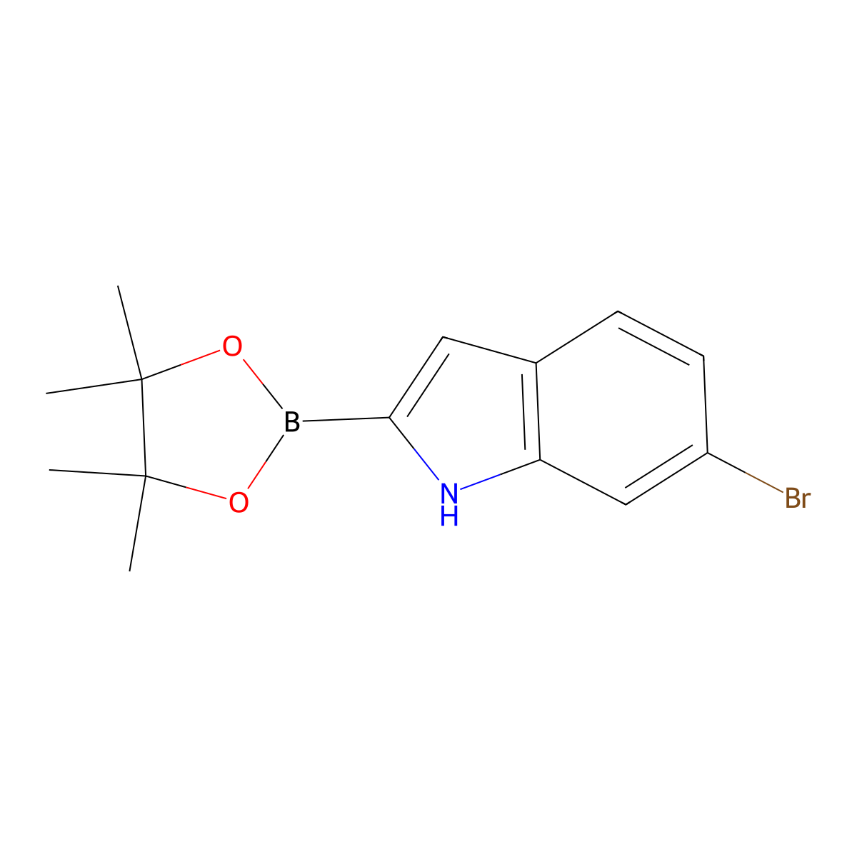 6-Bromo-2-(4,4,5,5-tetramethyl-1,3,2-dioxaborolan-2-YL)-1H-indole molecular structure, CAS 1218791-00-4