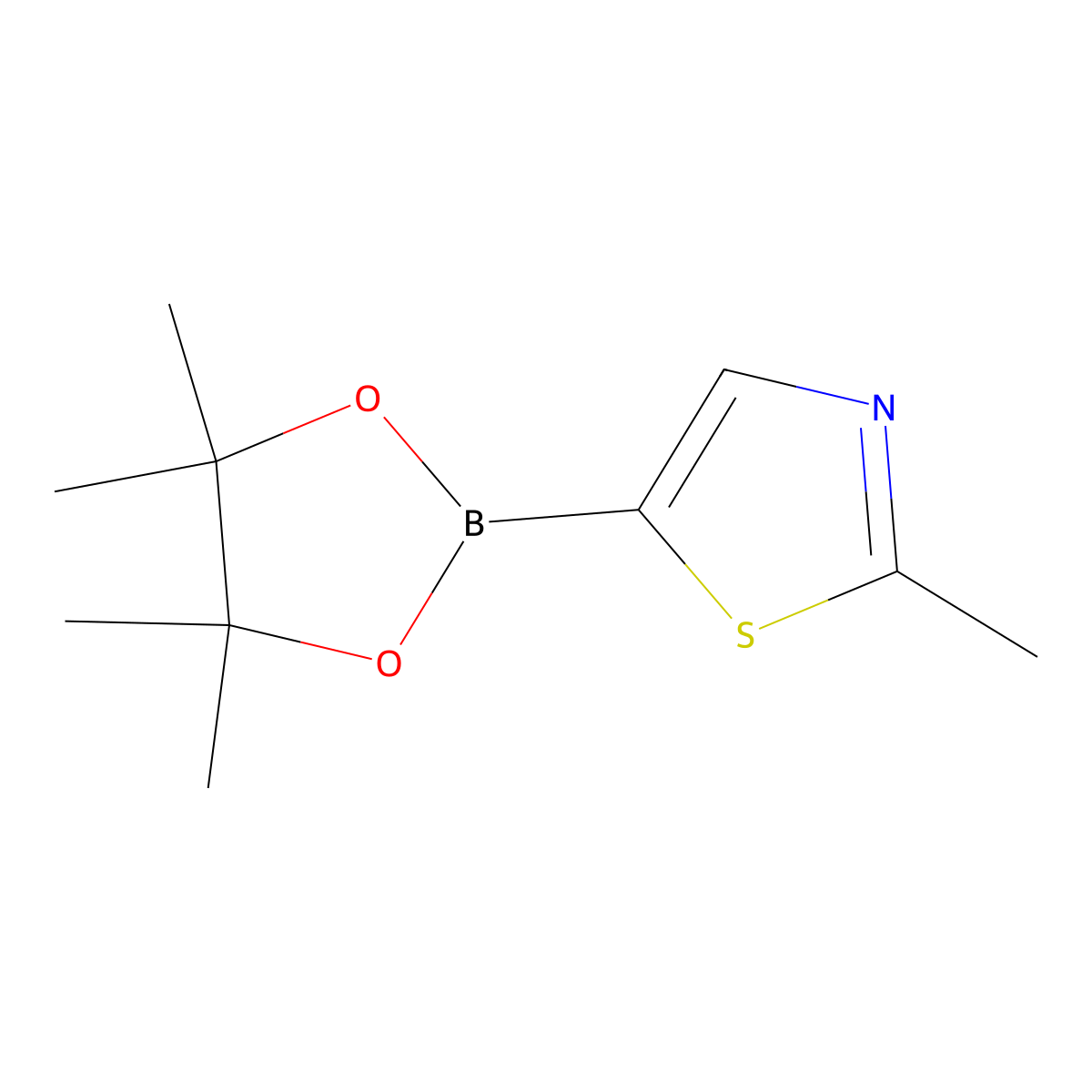 2-Methyl-5-(4,4,5,5-tetramethyl-1,3,2-dioxaborolan-2-yl)-1,3-thiazole molecular structure, CAS 1218791-01-5