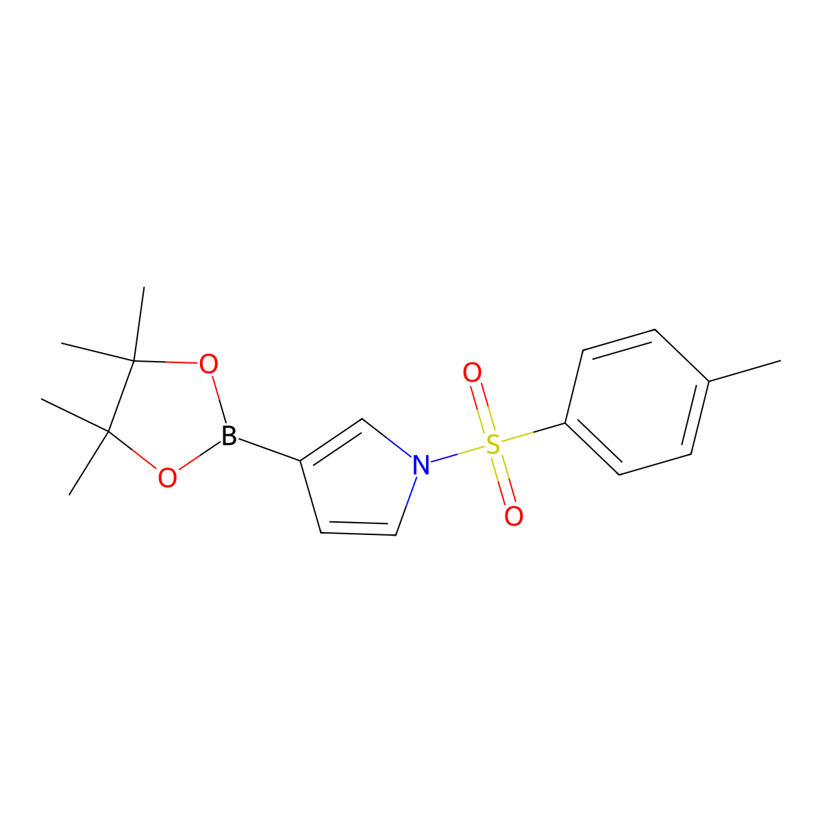 3-(4,4,5,5-Tetramethyl-1,3,2-dioxaborolan-2-yl)-1-tosyl-1H-pyrrole molecular structure, CAS 1218791-03-7