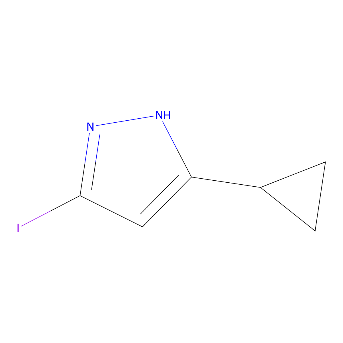 5-Cyclopropyl-3-iodo-1H-pyrazole molecular structure, CAS 1218791-06-0