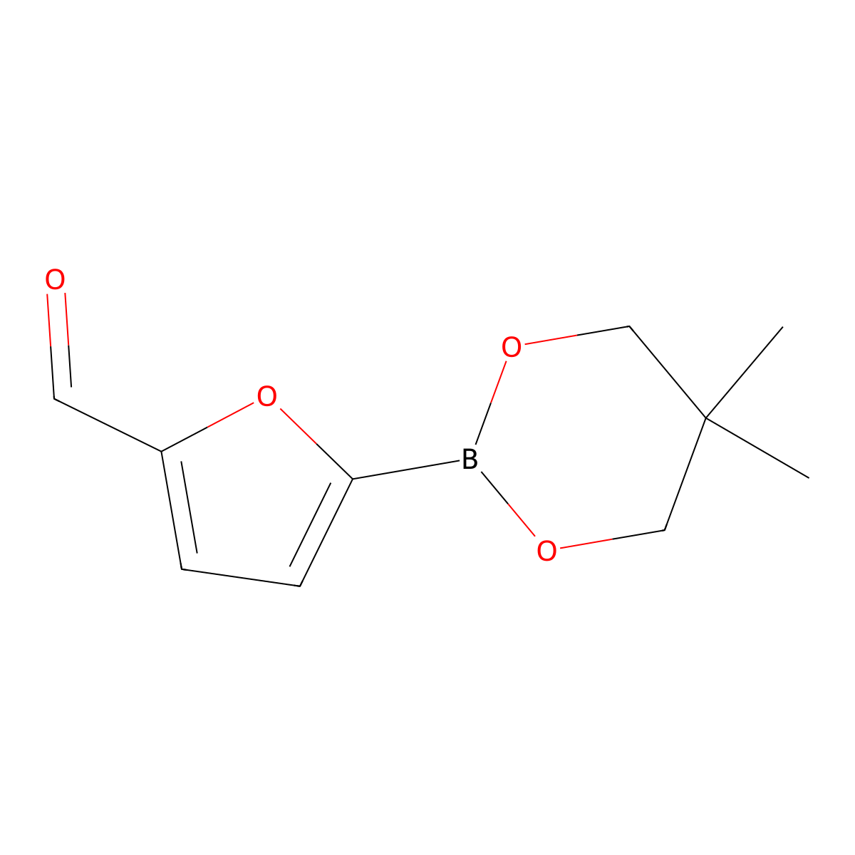 5-(5,5-Dimethyl-1,3,2-dioxaborinan-2-yl)furan-2-carbaldehyde molecular structure, CAS 1218791-07-1