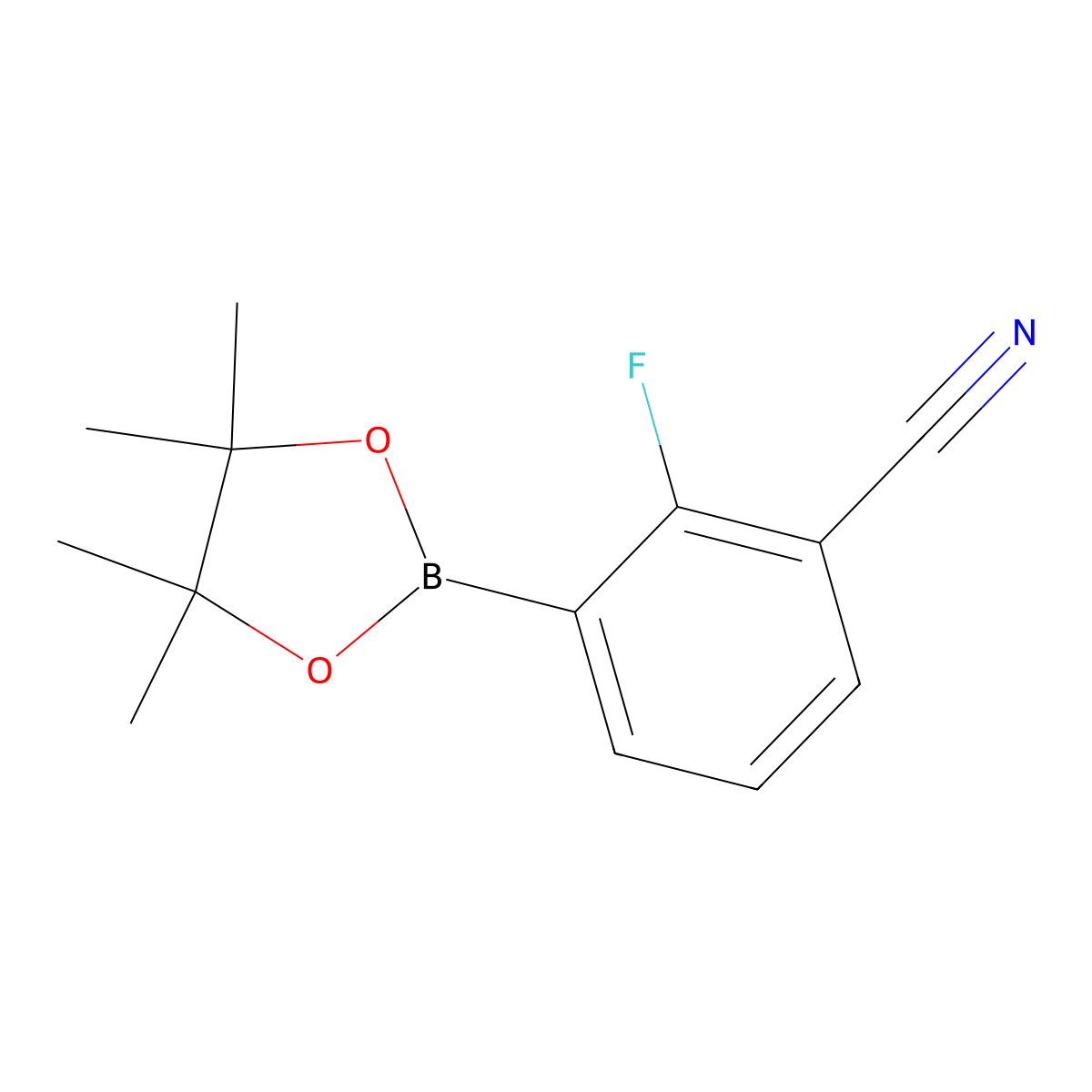 2-Fluoro-3-(4,4,5,5-tetramethyl-1,3,2-dioxaborolan-2-YL)benzonitrile molecular structure, CAS 1218791-15-1