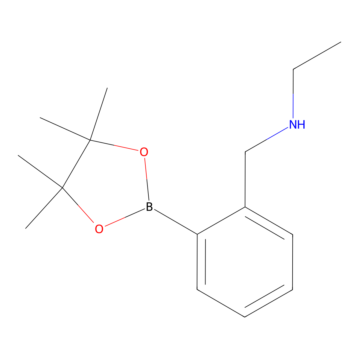 N-(2-(4,4,5,5-Tetramethyl-1,3,2-dioxaborolan-2-yl)benzyl)ethanamine molecular structure, CAS 1218791-16-2