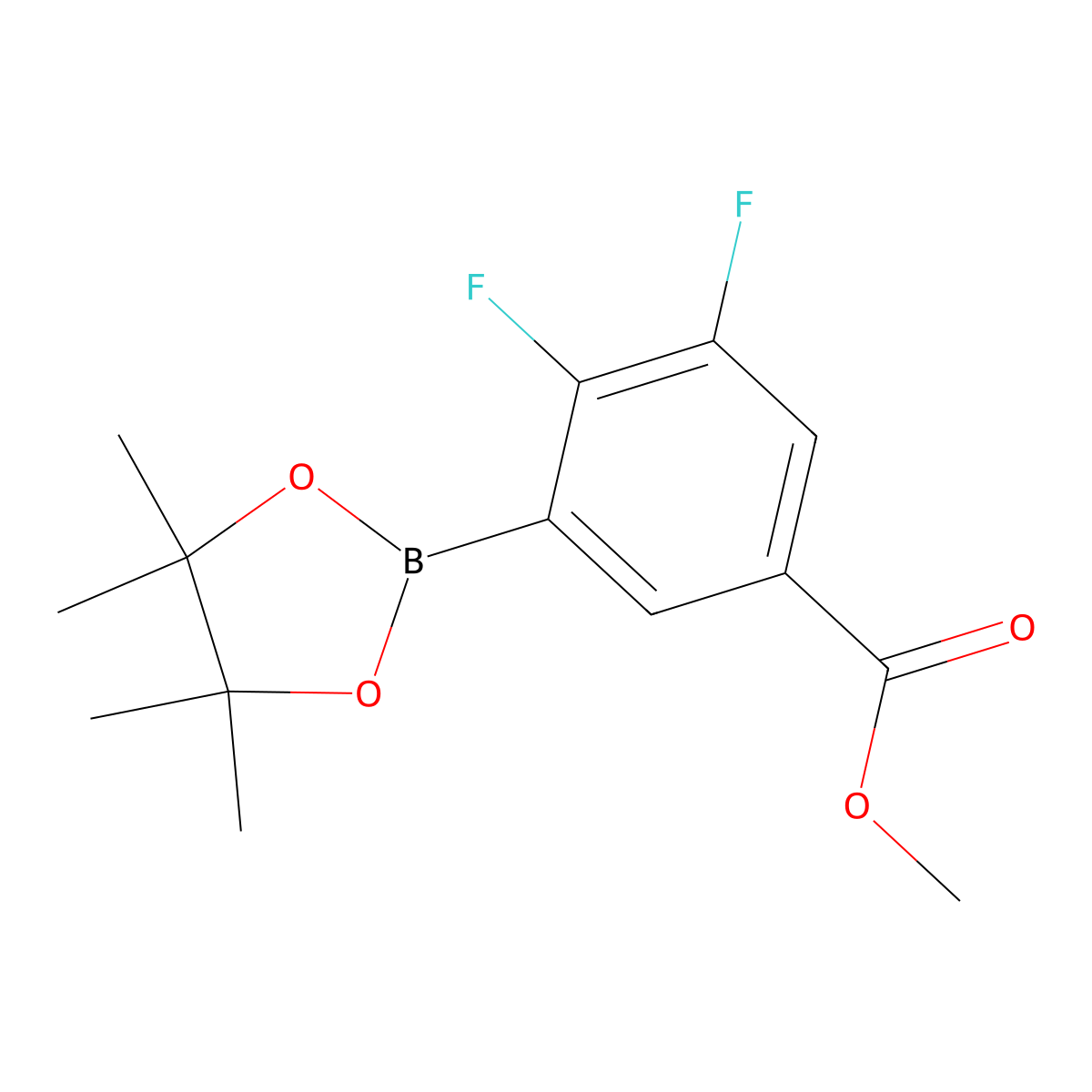2,3-Difluoro-5-(methoxycarbonyl)phenylboronic acid, pinacol ester molecular structure, CAS 1218791-19-5