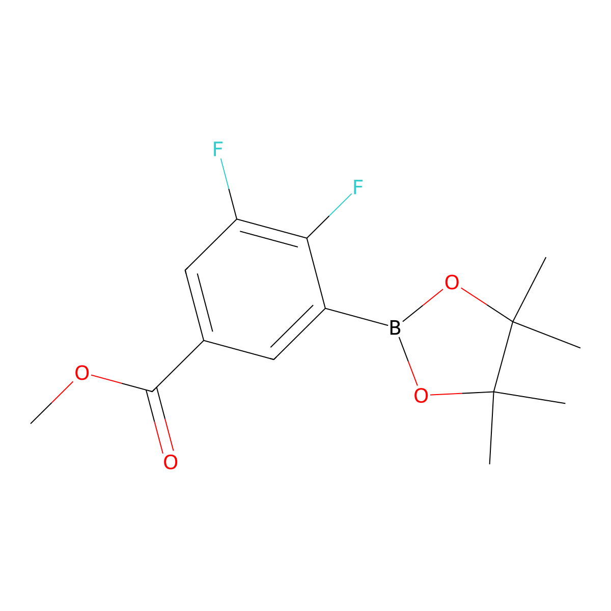2,3-Difluoro-5-(methoxycarbonyl)phenylboronic acid, pinacol ester molecular structure, CAS 1218791-19-5