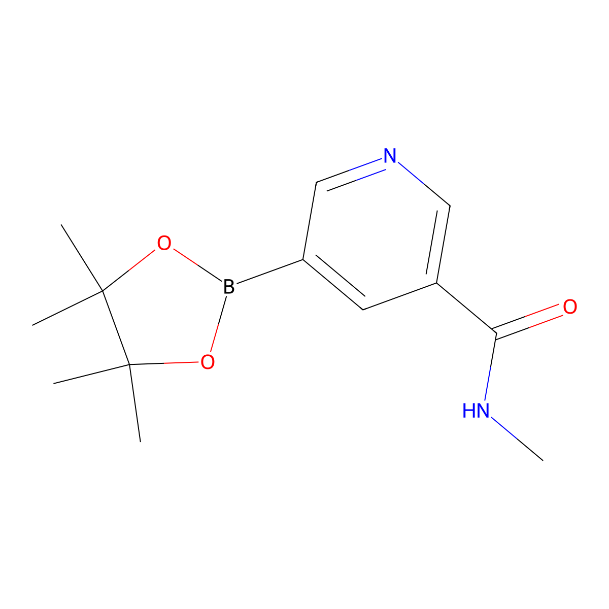 N-Methyl-5-(4,4,5,5-tetramethyl-1,3,2-dioxaborolan-2-YL)nicotinamide molecular structure, CAS 1218791-25-3