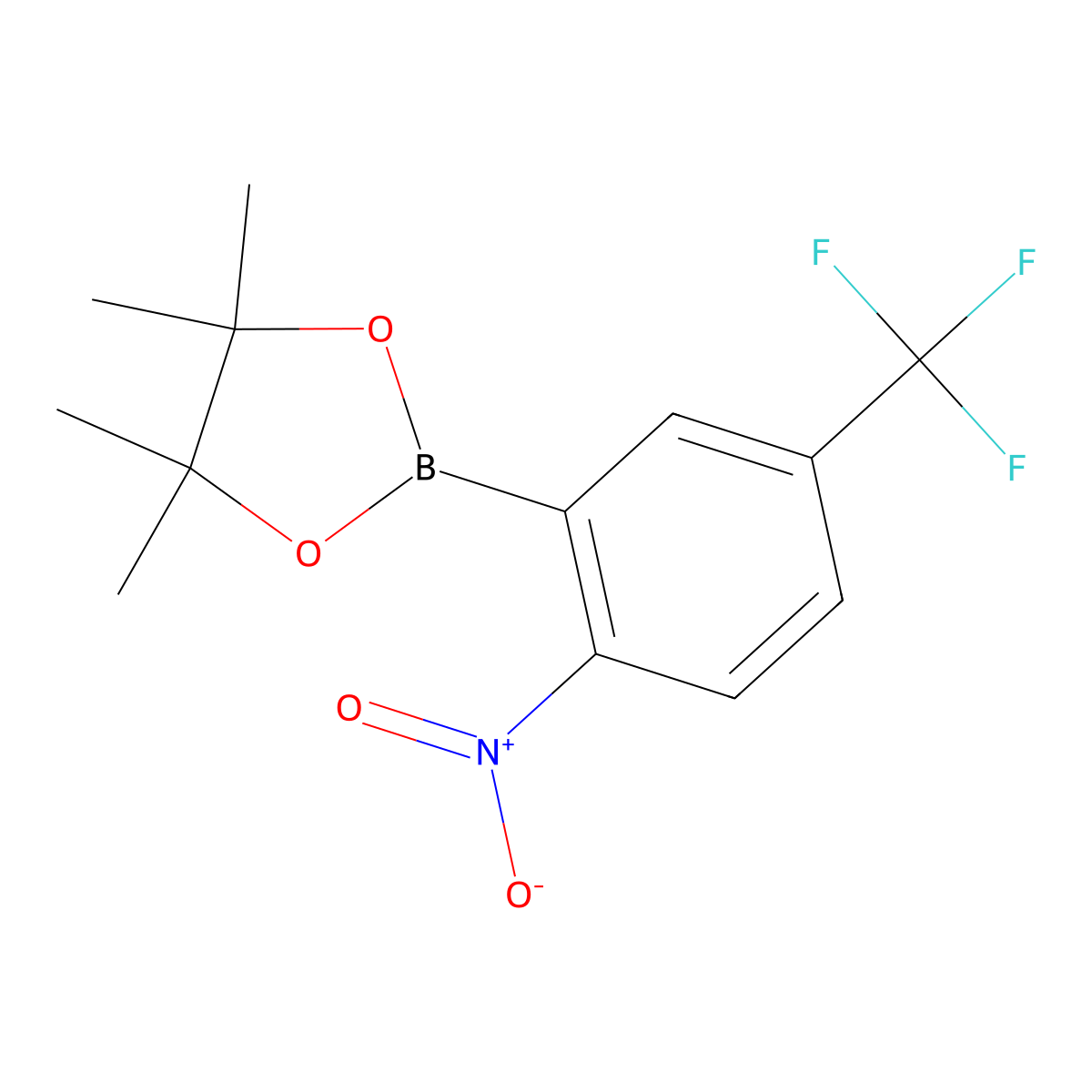 4,4,5,5-Tetramethyl-2-[2-nitro-5-(trifluoromethyl)phenyl]-1,3,2-dioxaborolane molecular structure, CAS 1218791-26-4
