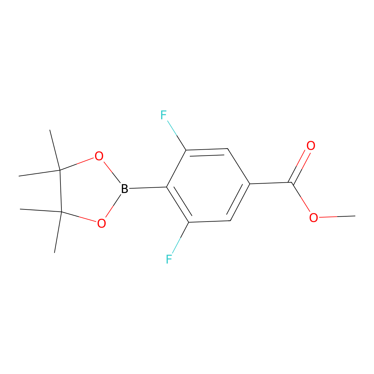 Methyl 3,5-difluoro-4-(4,4,5,5-tetramethyl-1,3,2-dioxaborolan-2-yl)benzoate molecular structure, CAS 1218791-32-2