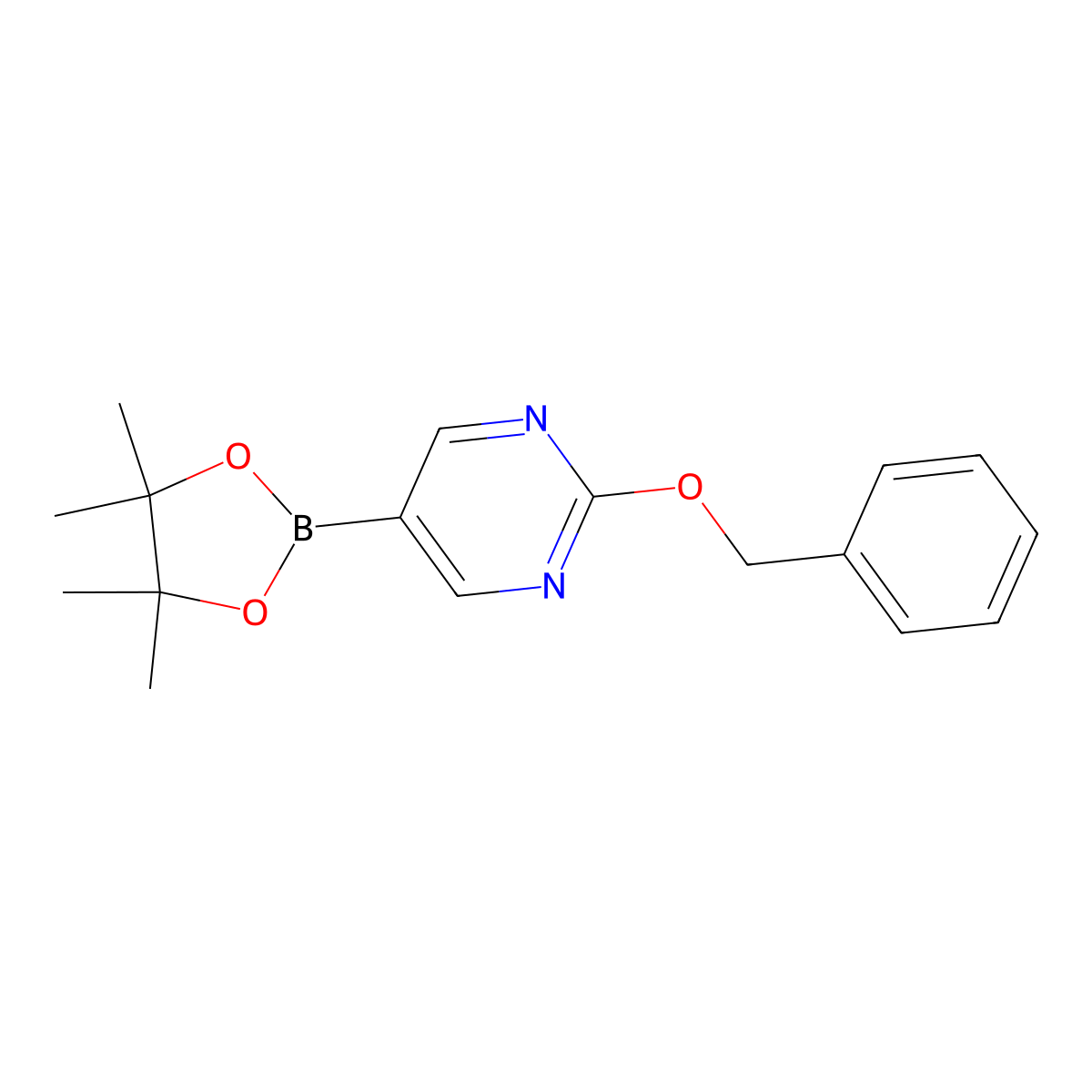 2-(Benzyloxy)-5-(4,4,5,5-tetramethyl-1,3,2-dioxaborolan-2-yl)pyrimidine molecular structure, CAS 1218791-34-4