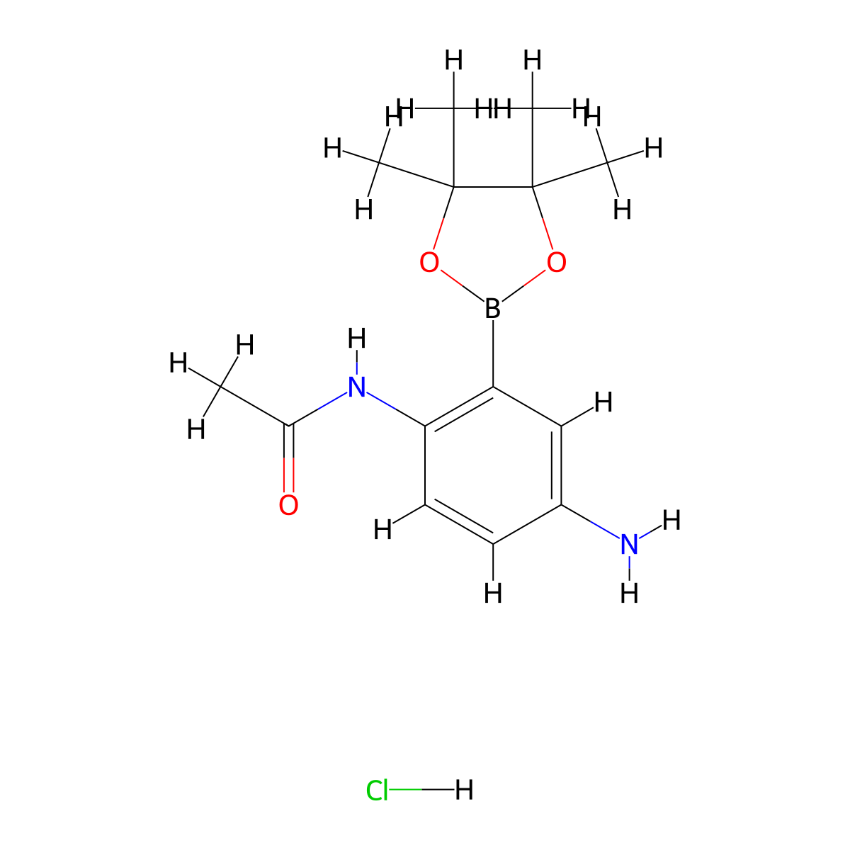 N-(4-Amino-2-(4,4,5,5-tetramethyl-1,3,2-dioxaborolan-2-yl)phenyl)acetamide hydrochloride molecular structure, CAS 1218791-41-3