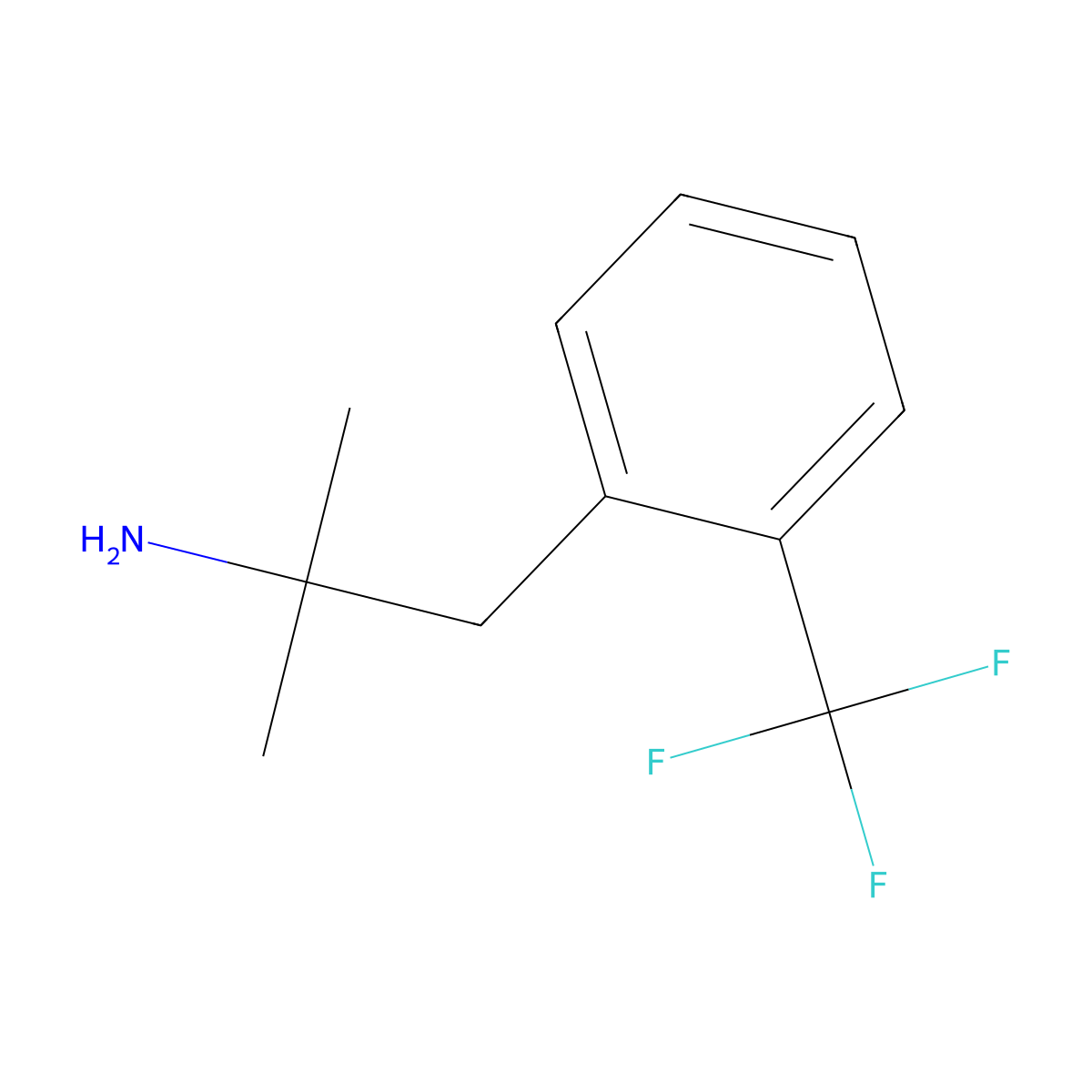2-Methyl-1-[2-(trifluoromethyl)phenyl]propan-2-amine molecular structure, CAS 1218792-71-2