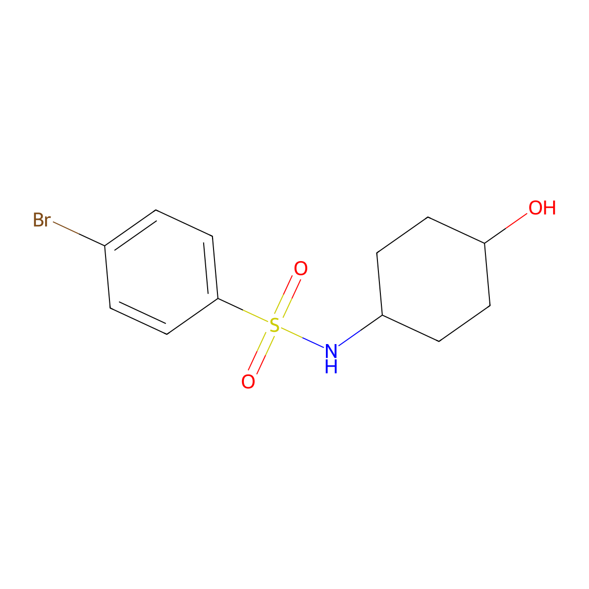 4-Bromo-N-(trans-4-hydroxycyclohexyl)benzenesulfonamide molecular structure, CAS 1218793-53-3