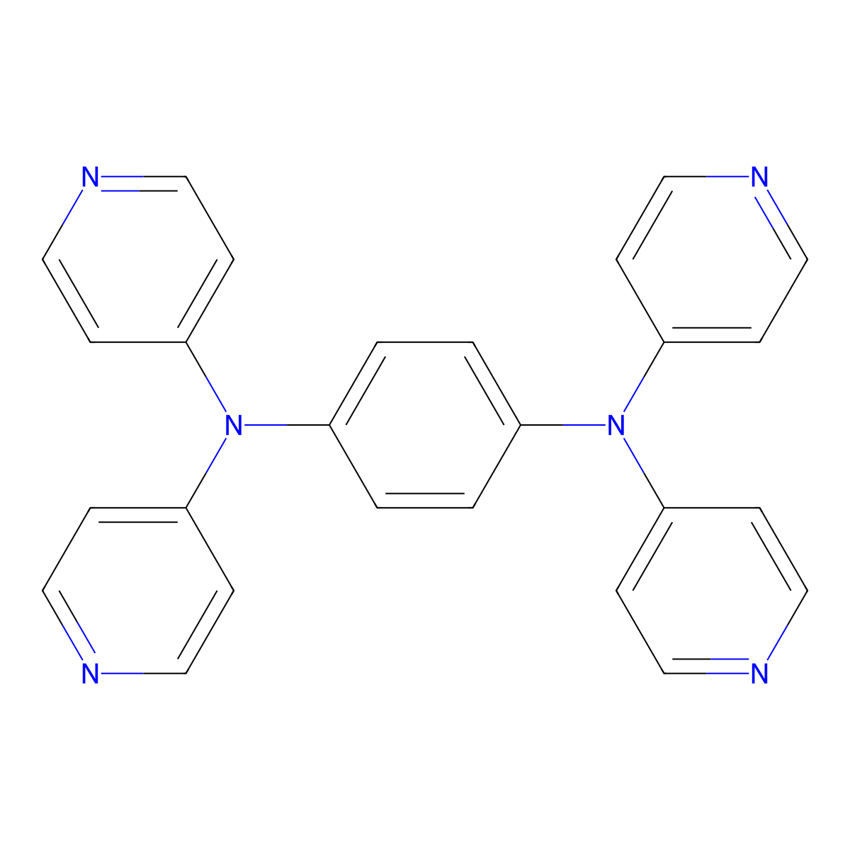 N1,N1,N4,N4-Tetra(pyridin-4-yl)benzene-1,4-diamine molecular structure, CAS 1218812-56-6
