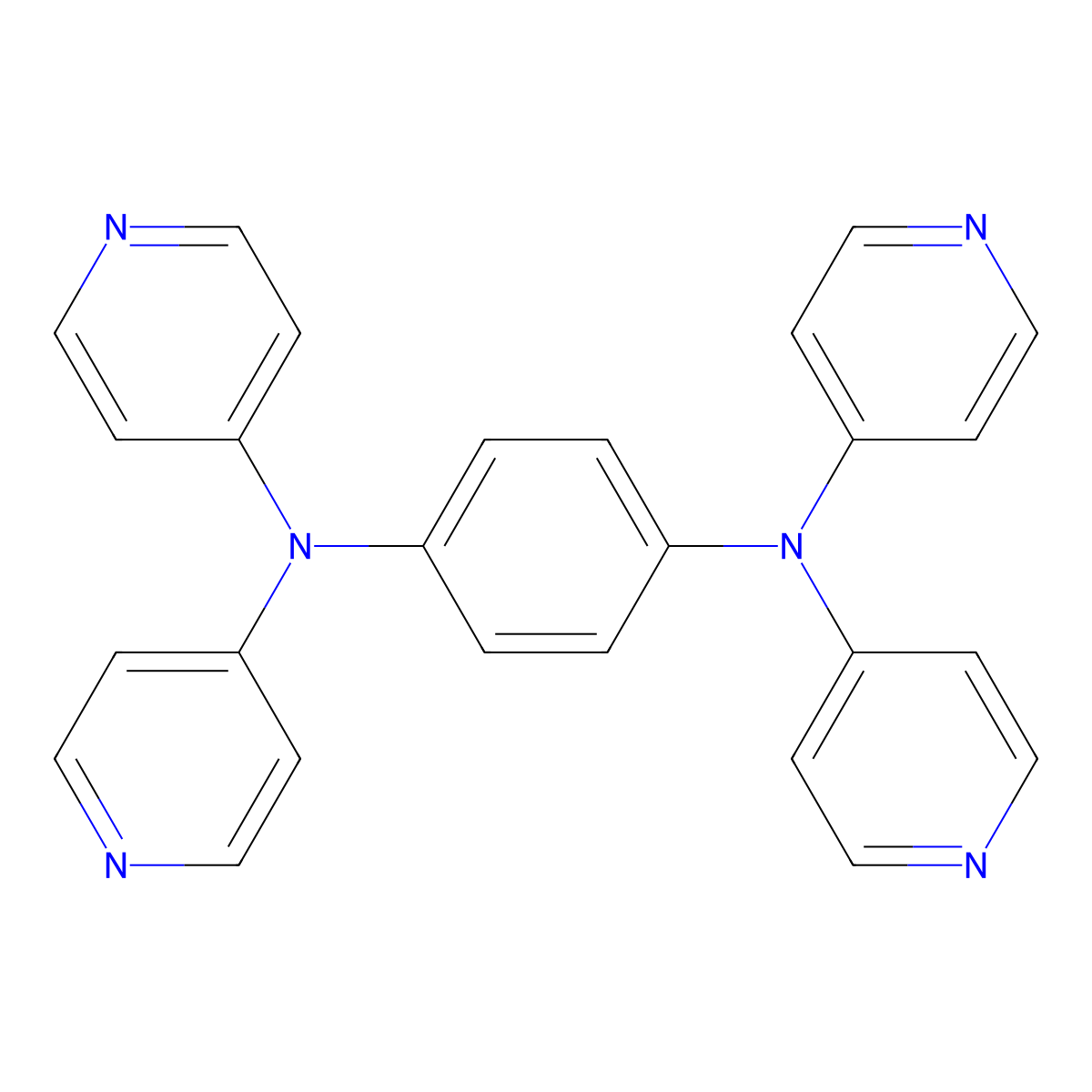 N1,N1,N4,N4-Tetra(pyridin-4-yl)benzene-1,4-diamine molecular structure, CAS 1218812-56-6