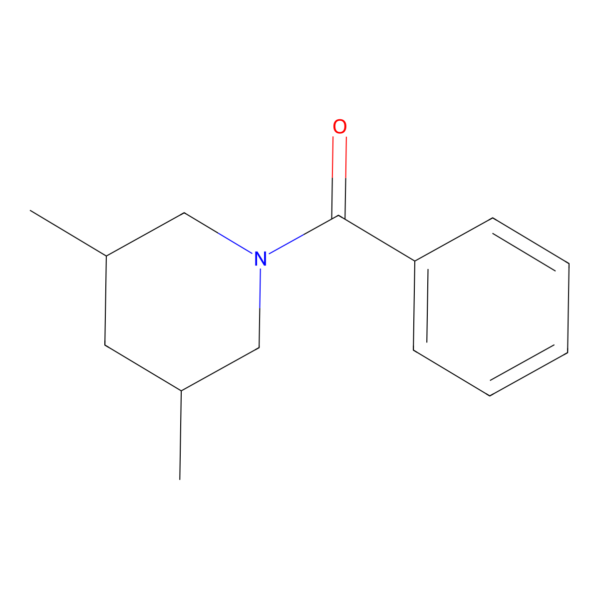 Piperidine, 1-benzoyl-3,5-dimethyl- molecular structure, CAS 121882-68-6