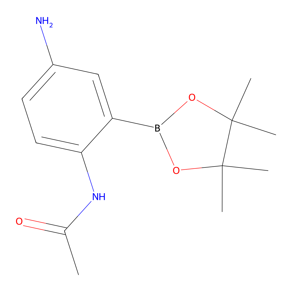 N-[4-amino-2-(4,4,5,5-tetramethyl-1,3,2-dioxaborolan-2-yl)phenyl]acetamide molecular structure, CAS 1218902-23-8