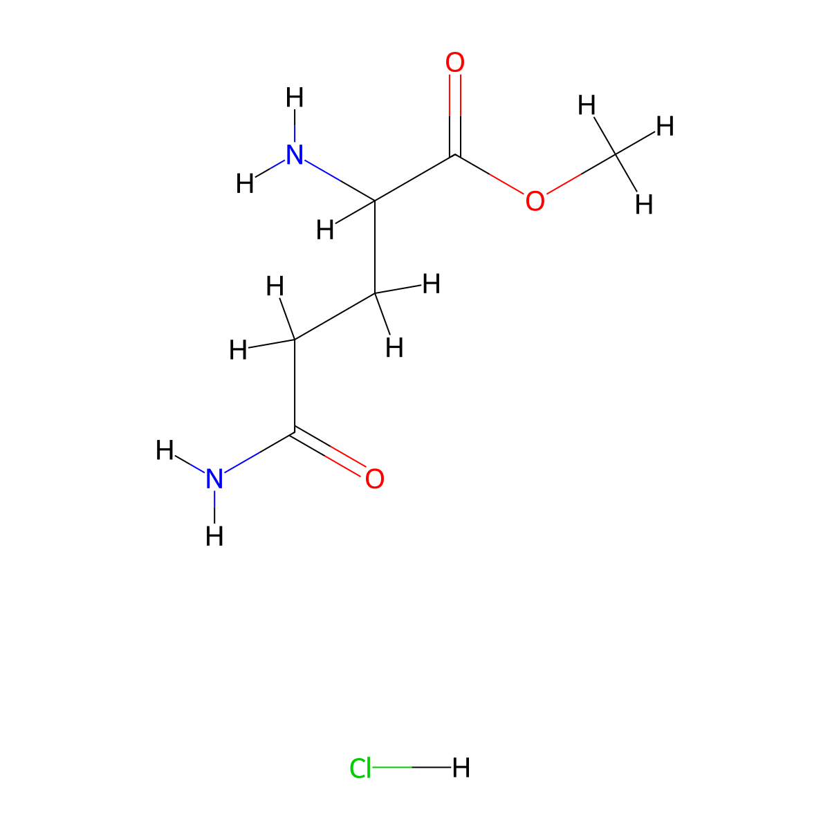 Methyl 2-amino-4-carbamoylbutanoate hydrochloride molecular structure, CAS 1218910-62-3