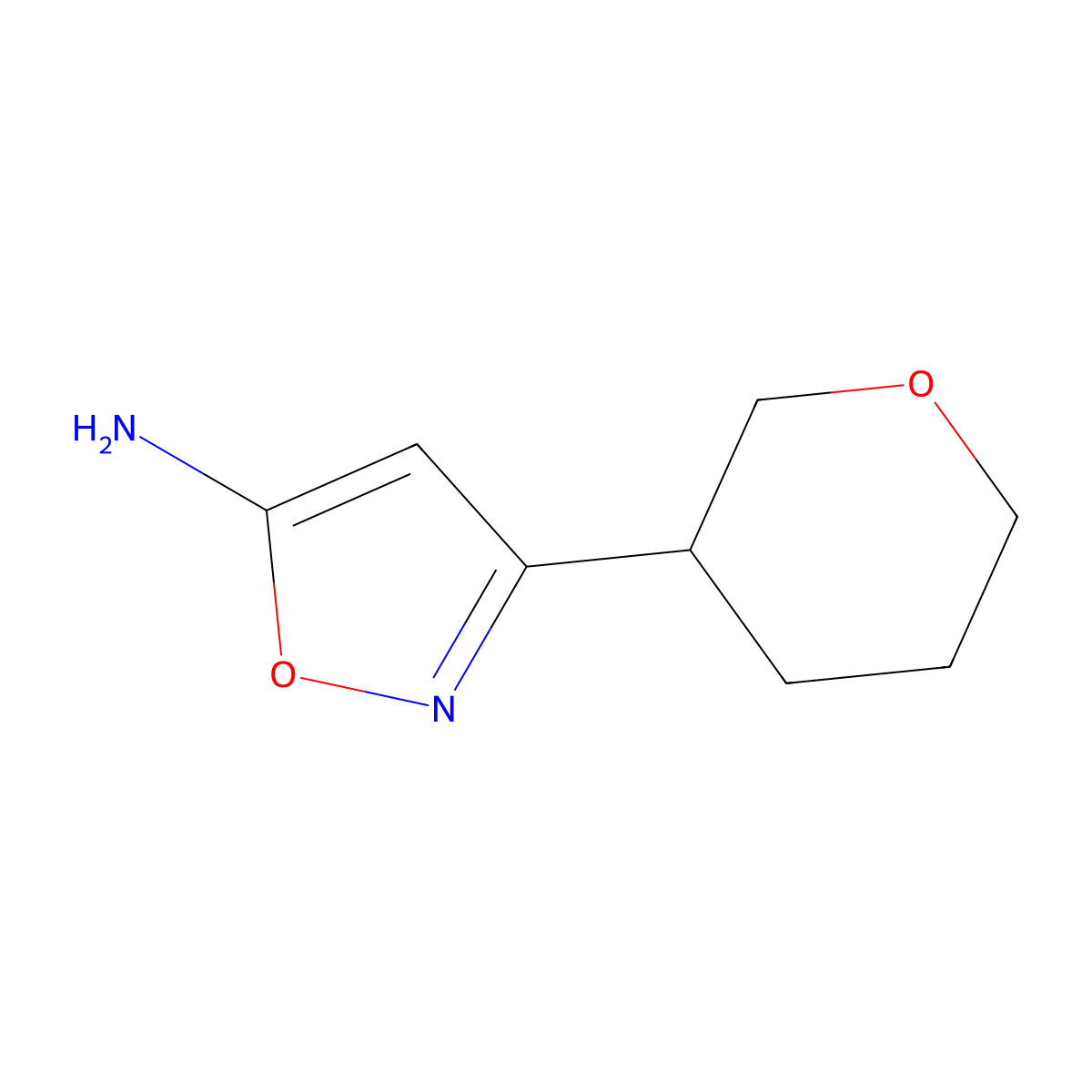 3-(Tetrahydro-2h-pyran-3-yl)isoxazol-5-amine molecular structure, CAS 1218915-64-0