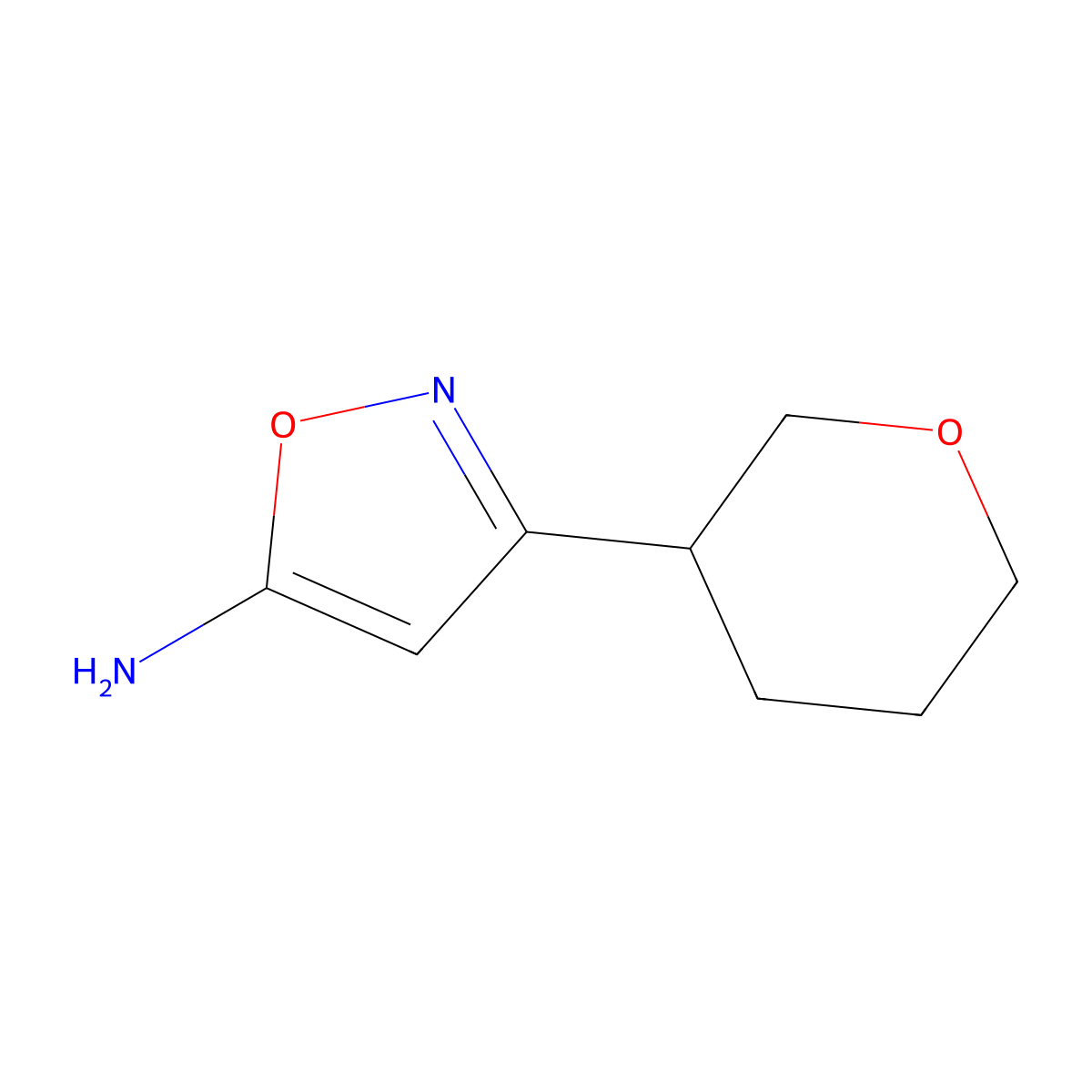 3-(Tetrahydro-2h-pyran-3-yl)isoxazol-5-amine molecular structure, CAS 1218915-64-0